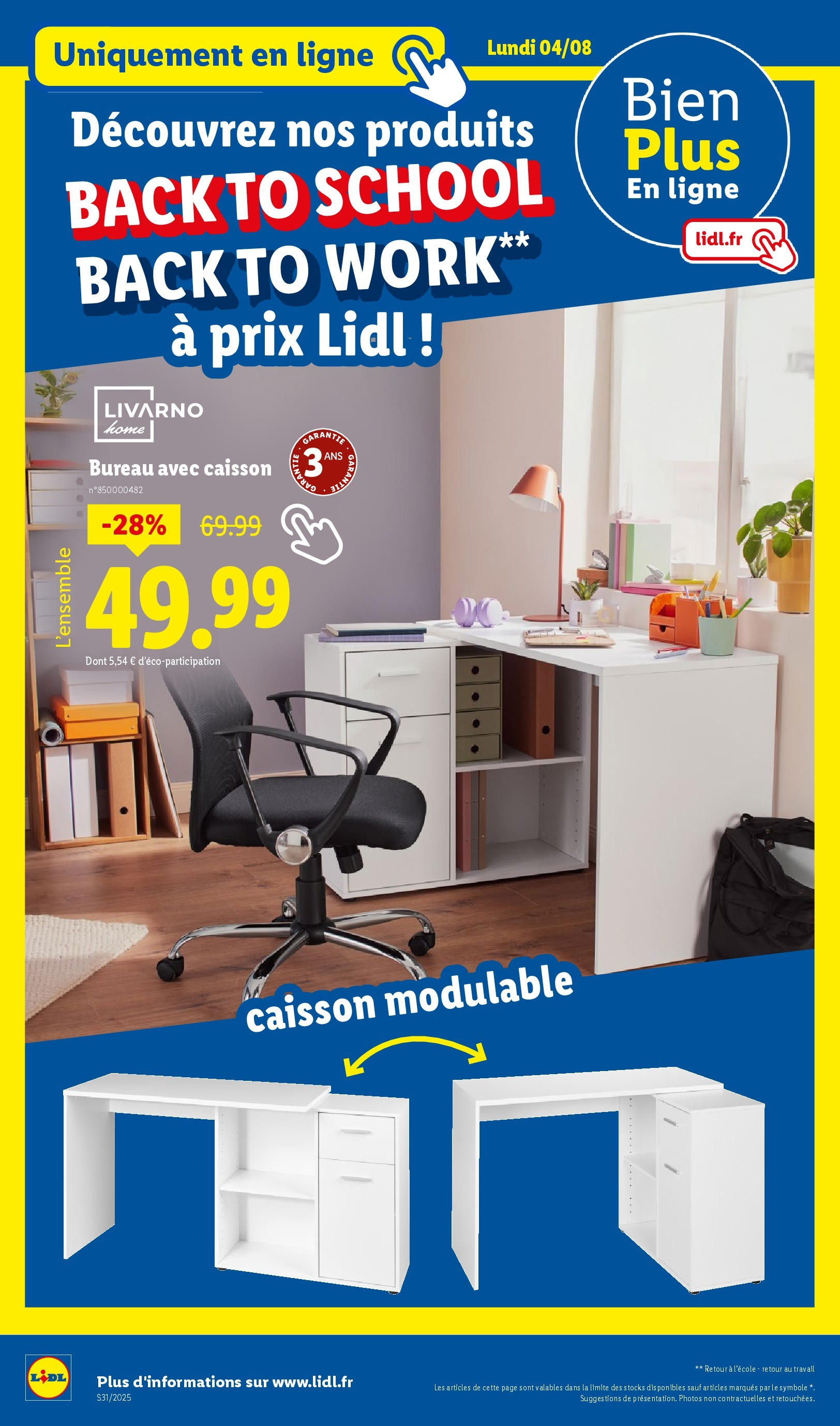 Catalogue LIDL du 30/07/2025 | Promo prospectus en ligne | Page: 36 | Produits: Bureau Catalogue LIDL du 30/07/2025 | Promo prospectus en ligne | Page: 36 | Produits: Bureau