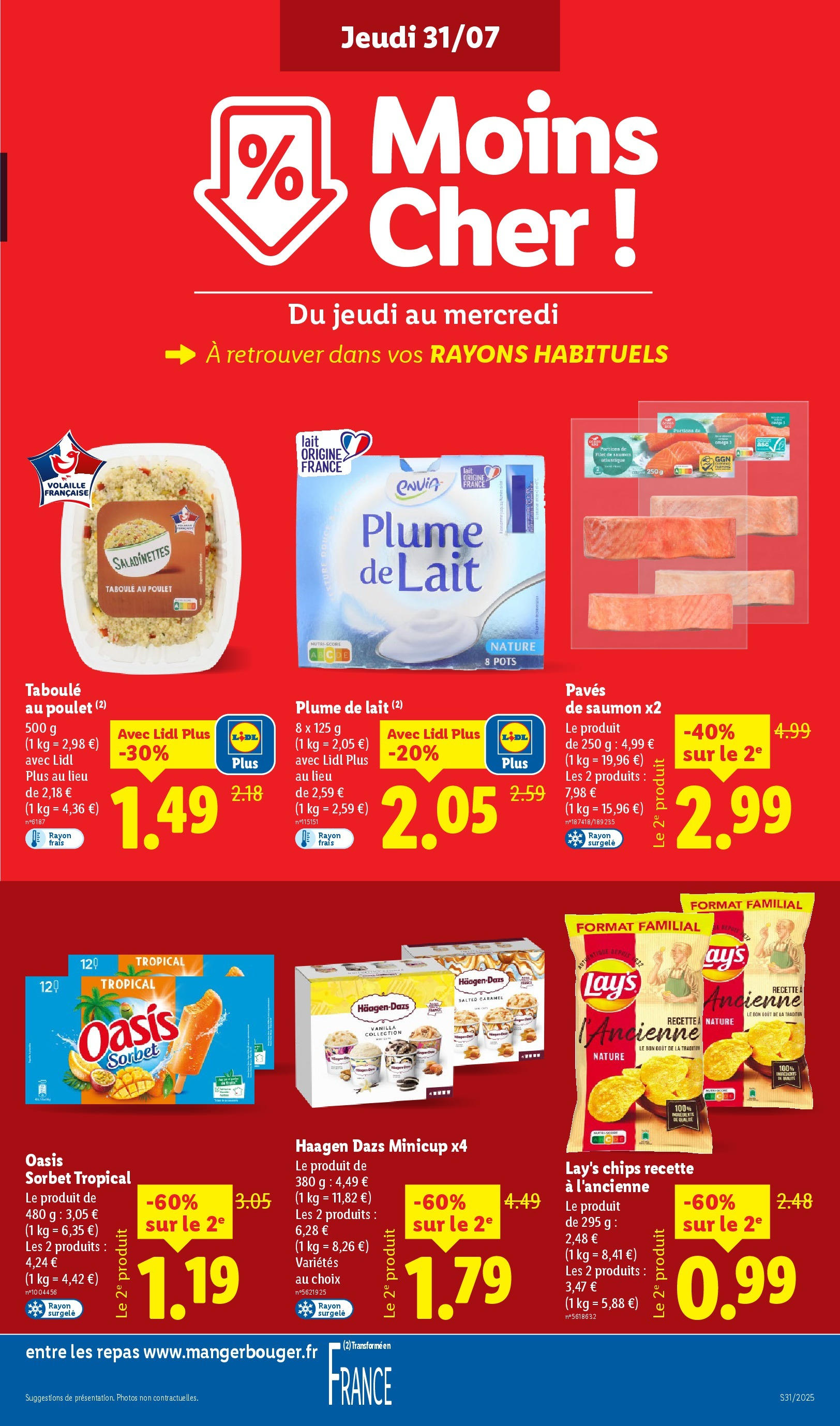 Catalogue LIDL du 30/07/2025 | Promo prospectus en ligne | Page: 11 | Produits: Volaille, Lait, Chips, Saumon