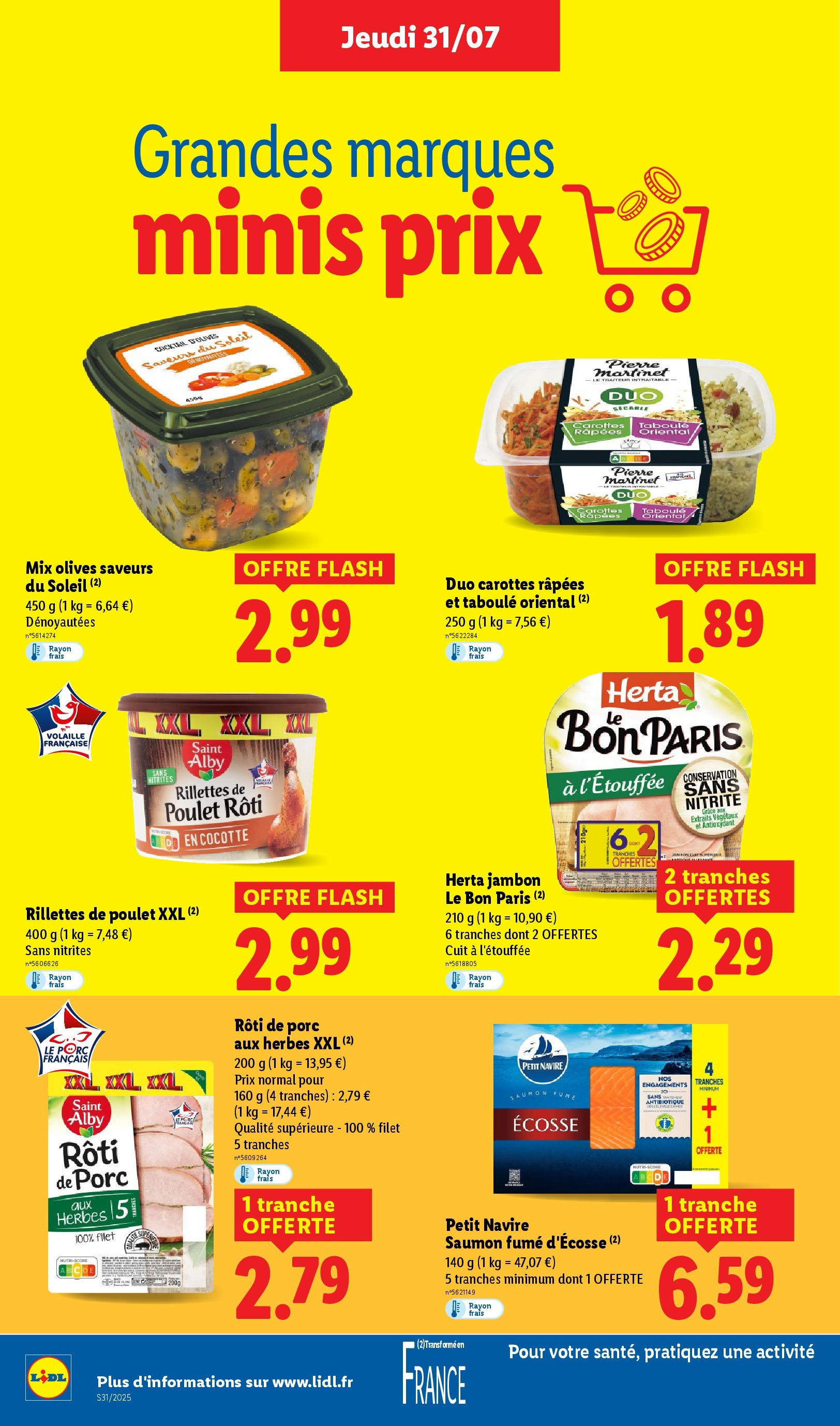 Catalogue LIDL du 30/07/2025 | Promo prospectus en ligne | Page: 14 | Produits: Carottes, Saumon fumé, Porc, Saumon