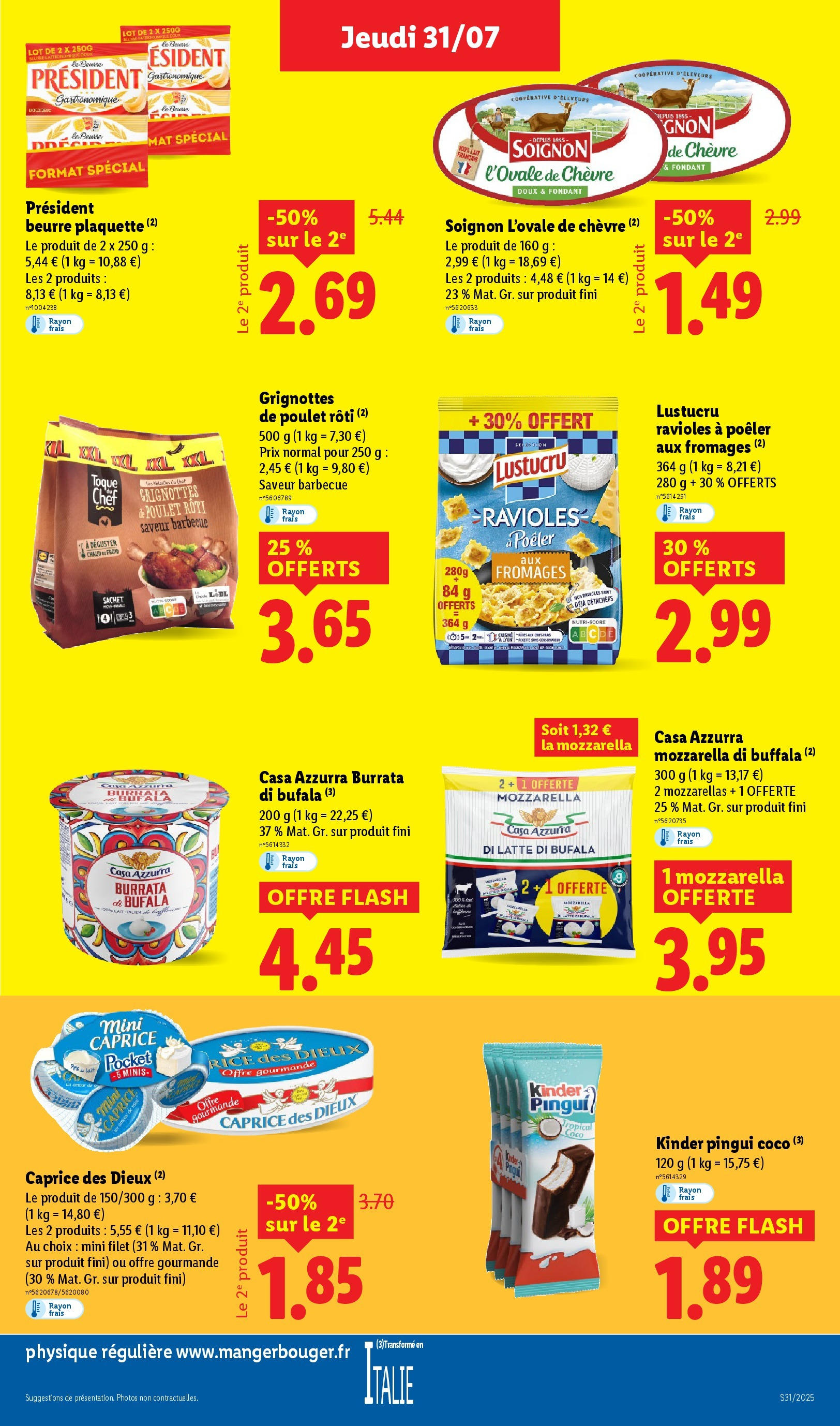 Catalogue LIDL du 30/07/2025 | Promo prospectus en ligne | Page: 15 | Produits: Barbecue, Mozzarella, Beurre, Burrata