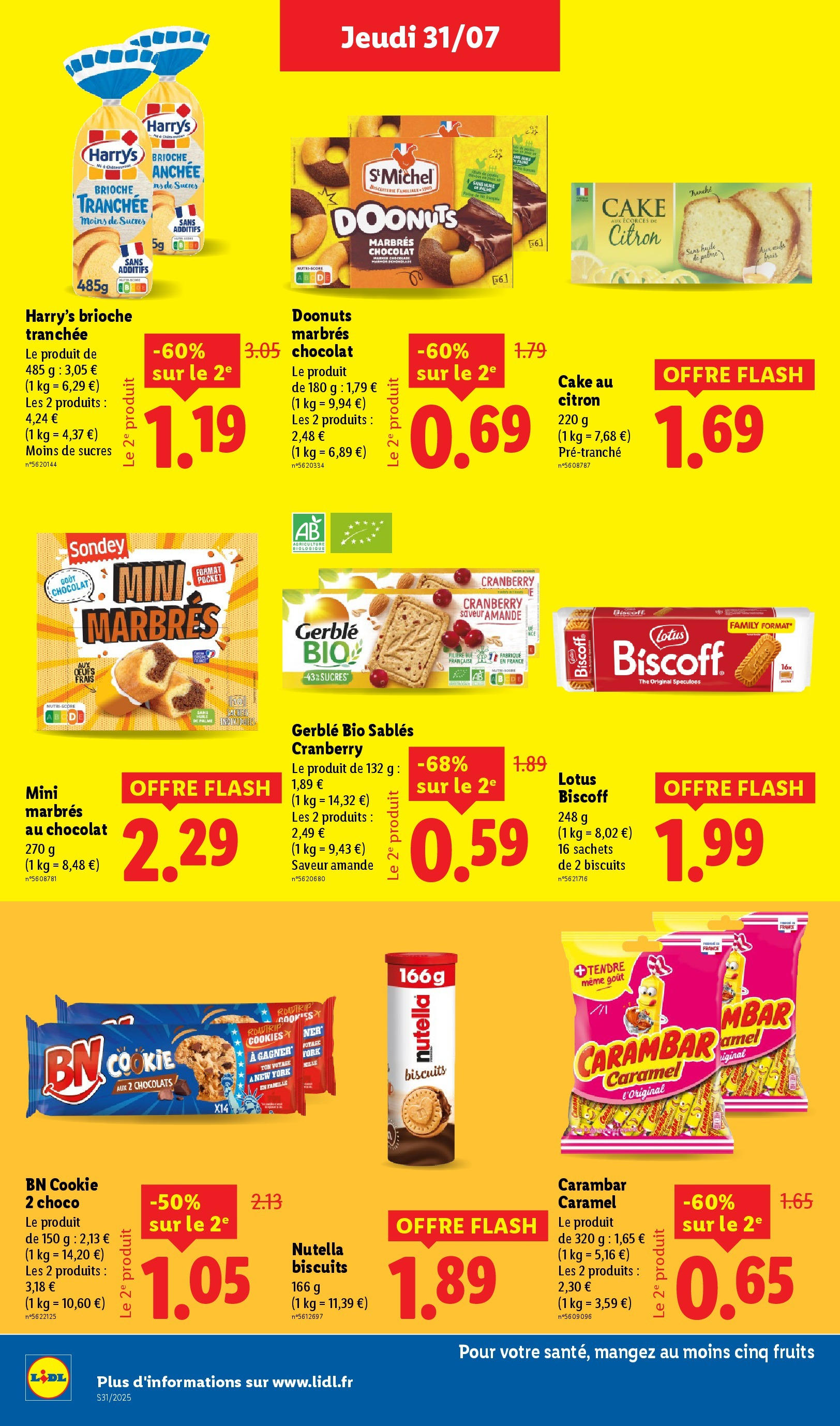 Catalogue LIDL du 30/07/2025 | Promo prospectus en ligne | Page: 18 | Produits: Amande, Spéculoos, Nutella, Huile