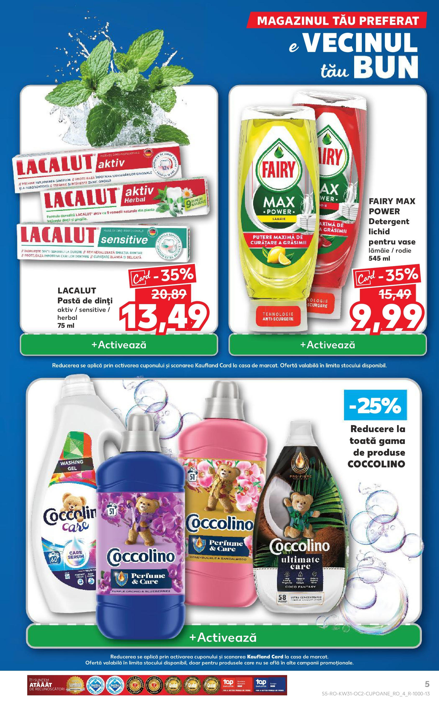 Catalog Kaufland - Zalau 30.07.2025 || Revista si Oferte | Pagină: 5 | Produse: Serum, Pastă de dinți, Detergent, Lămâie Catalog Kaufland - Zalau 30.07.2025 - Revista si Oferta | Pagină: 5 | Produse: Serum, Pastă de dinți, Detergent, Lămâie