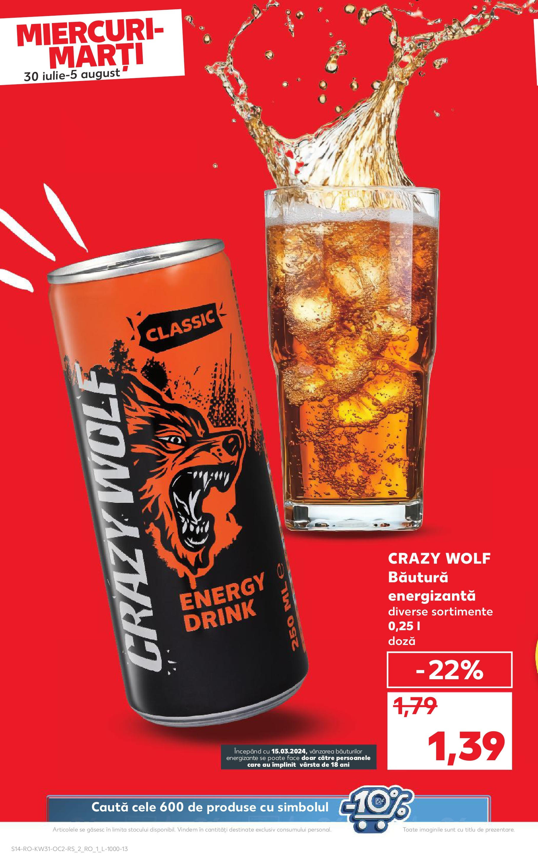 Catalog Kaufland - Zalau 30.07.2025 || Revista si Oferte | Pagină: 14 | Produse: Băutură energizantă Catalog Kaufland - Zalau 30.07.2025 - Revista si Oferta | Pagină: 14 | Produse: Băutură energizantă