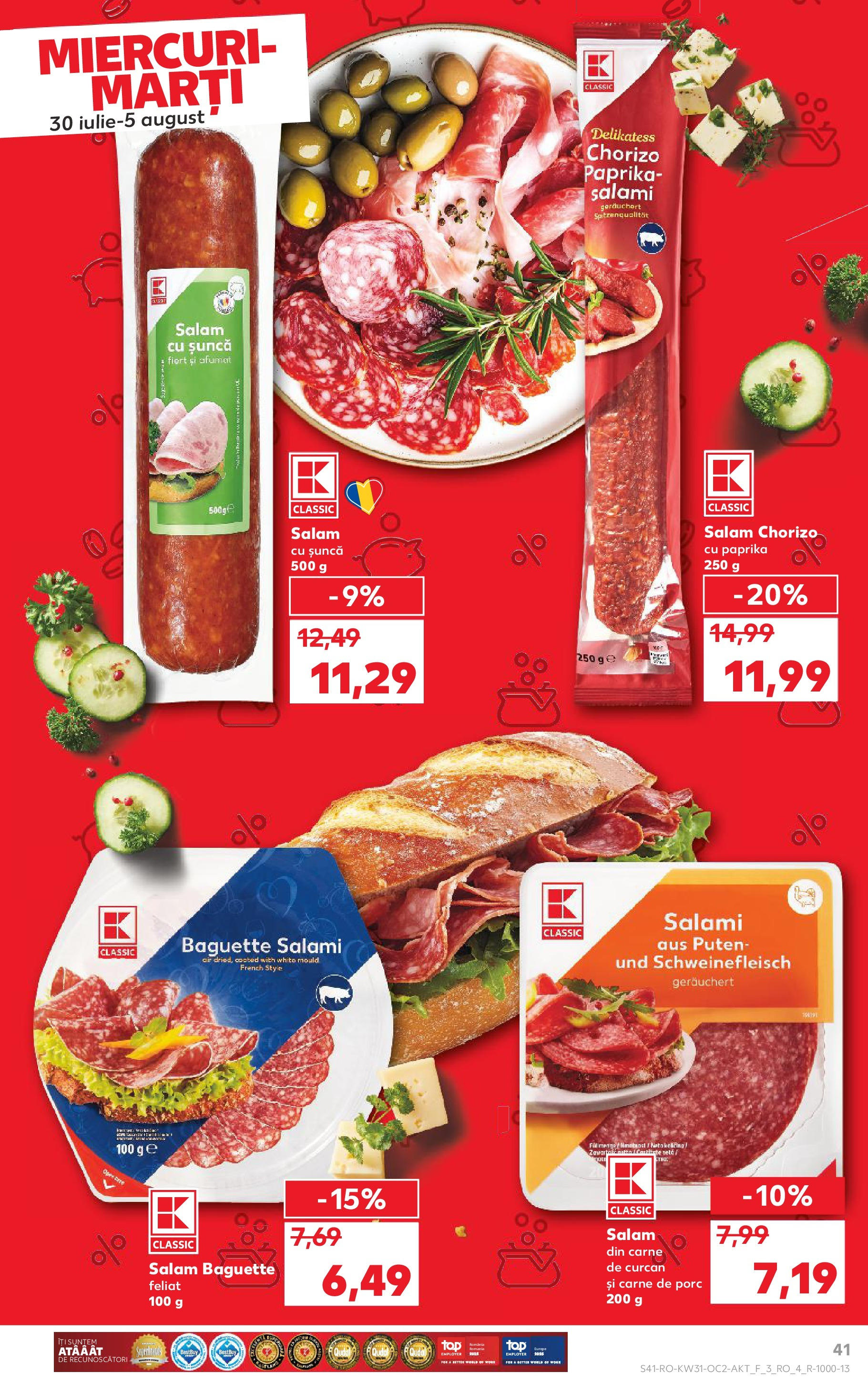 Catalog Kaufland - Zalau 30.07.2025 || Revista si Oferte | Pagină: 41 | Produse: Delgeç, Salam, Șuncă, Carne De Porc Catalog Kaufland - Zalau 30.07.2025 - Revista si Oferta | Pagină: 41 | Produse: Delgeç, Salam, Șuncă, Carne De Porc