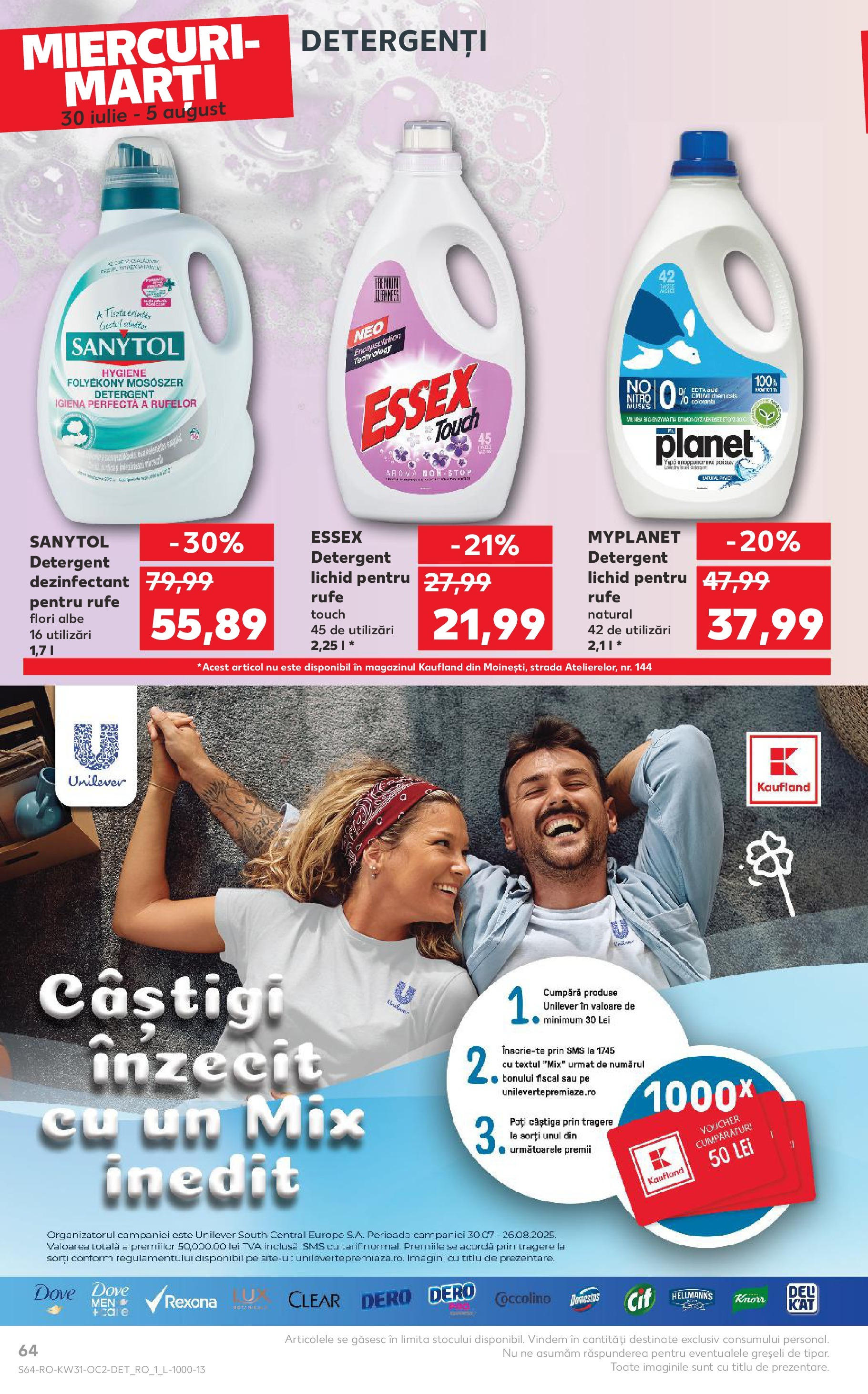 Catalog Kaufland - Zalau 30.07.2025 || Revista si Oferte | Pagină: 64 | Produse: Detergent Catalog Kaufland - Zalau 30.07.2025 - Revista si Oferta | Pagină: 64 | Produse: Detergent