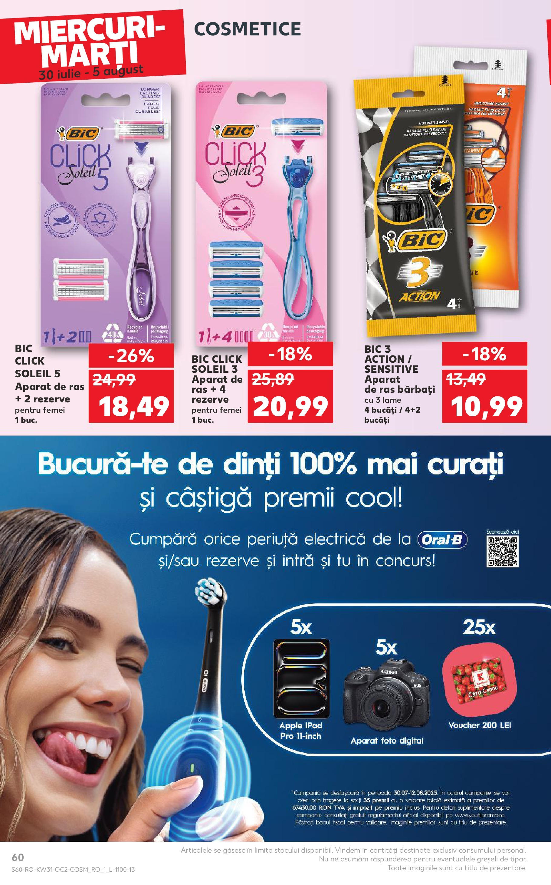 Catalog Kaufland - Zalau 30.07.2025 || Revista si Oferte | Pagină: 60 | Produse: Aparat foto, Aparat De Ras, Apple Catalog Kaufland - Zalau 30.07.2025 - Revista si Oferta | Pagină: 60 | Produse: Aparat foto, Aparat De Ras, Apple