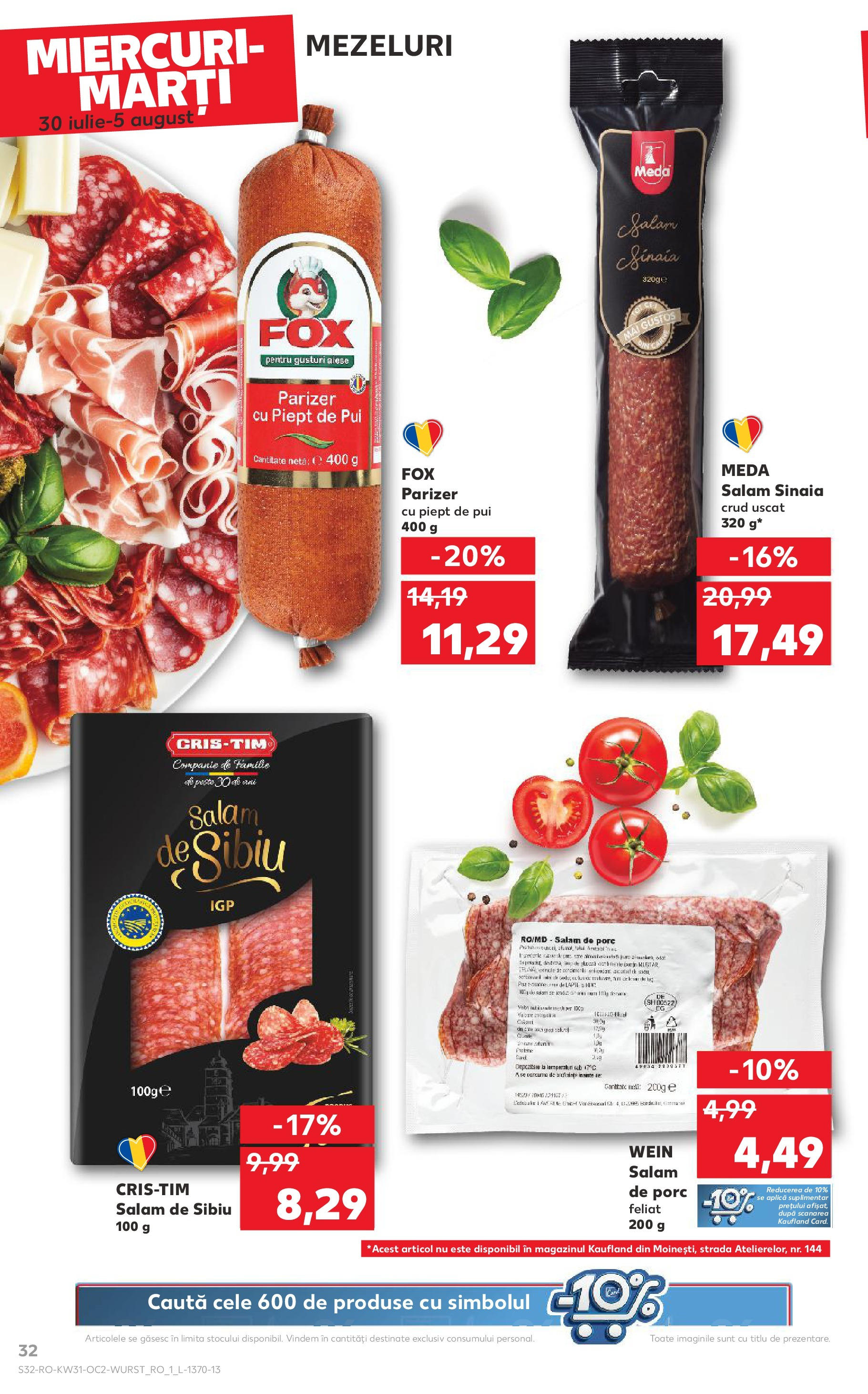 Catalog Kaufland - Viseu de Sus 30.07.2025 || Revista si Oferte | Pagină: 32 | Produse: Hacıyatmaz Kedi Oyuncağı, Salam, Parizer Catalog Kaufland - Viseu de Sus 30.07.2025 - Revista si Oferta | Pagină: 32 | Produse: Hacıyatmaz Kedi Oyuncağı, Salam, Parizer