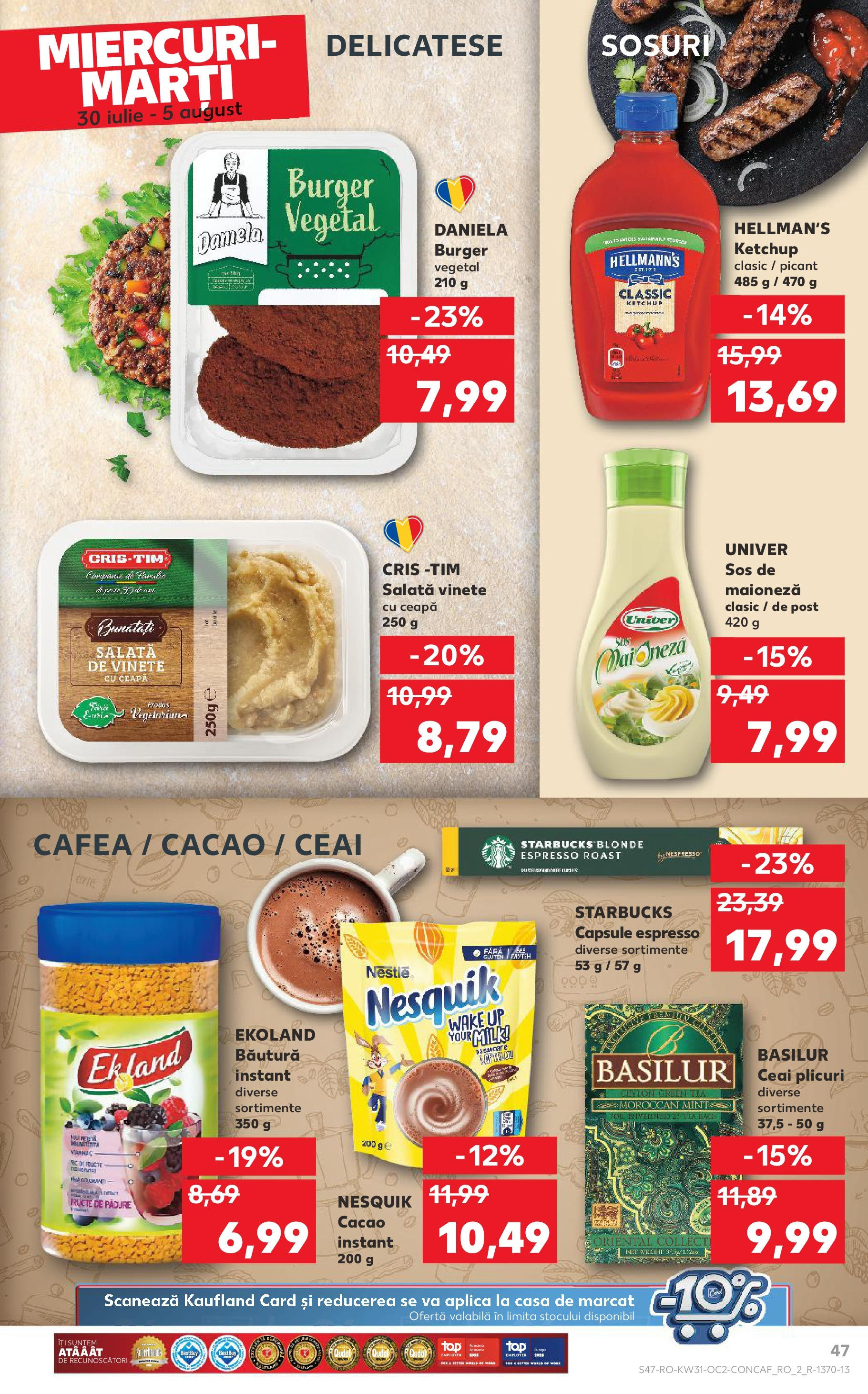 Catalog Kaufland - Viseu de Sus 30.07.2025 || Revista si Oferte | Pagină: 47 | Produse: Cacao, Burger, Salată, Fructe Catalog Kaufland - Viseu de Sus 30.07.2025 - Revista si Oferta | Pagină: 47 | Produse: Cacao, Burger, Salată, Fructe