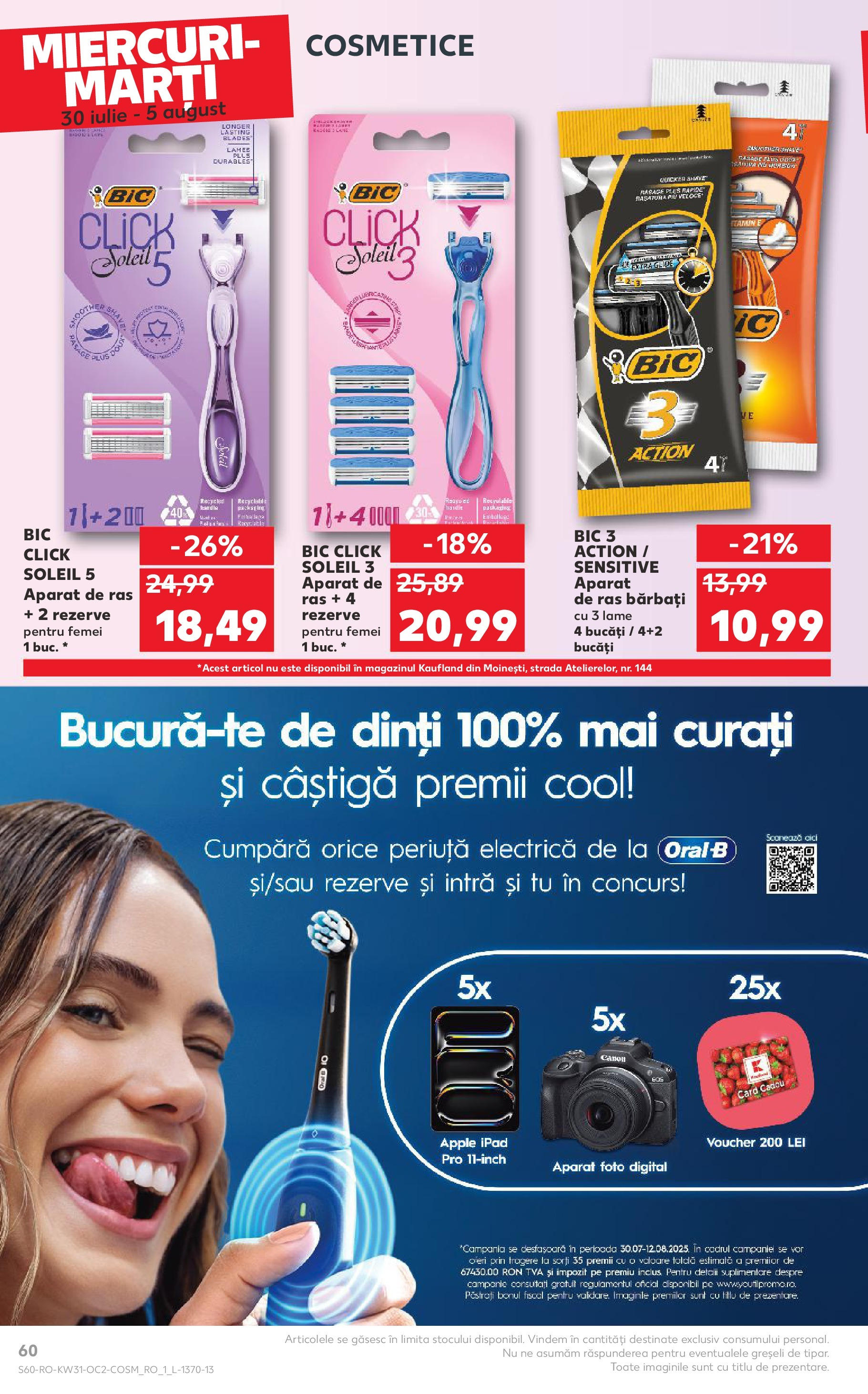 Catalog Kaufland - Viseu de Sus 30.07.2025 || Revista si Oferte | Pagină: 60 | Produse: Aparat foto, Aparat De Ras, Apple Catalog Kaufland - Viseu de Sus 30.07.2025 - Revista si Oferta | Pagină: 60 | Produse: Aparat foto, Aparat De Ras, Apple