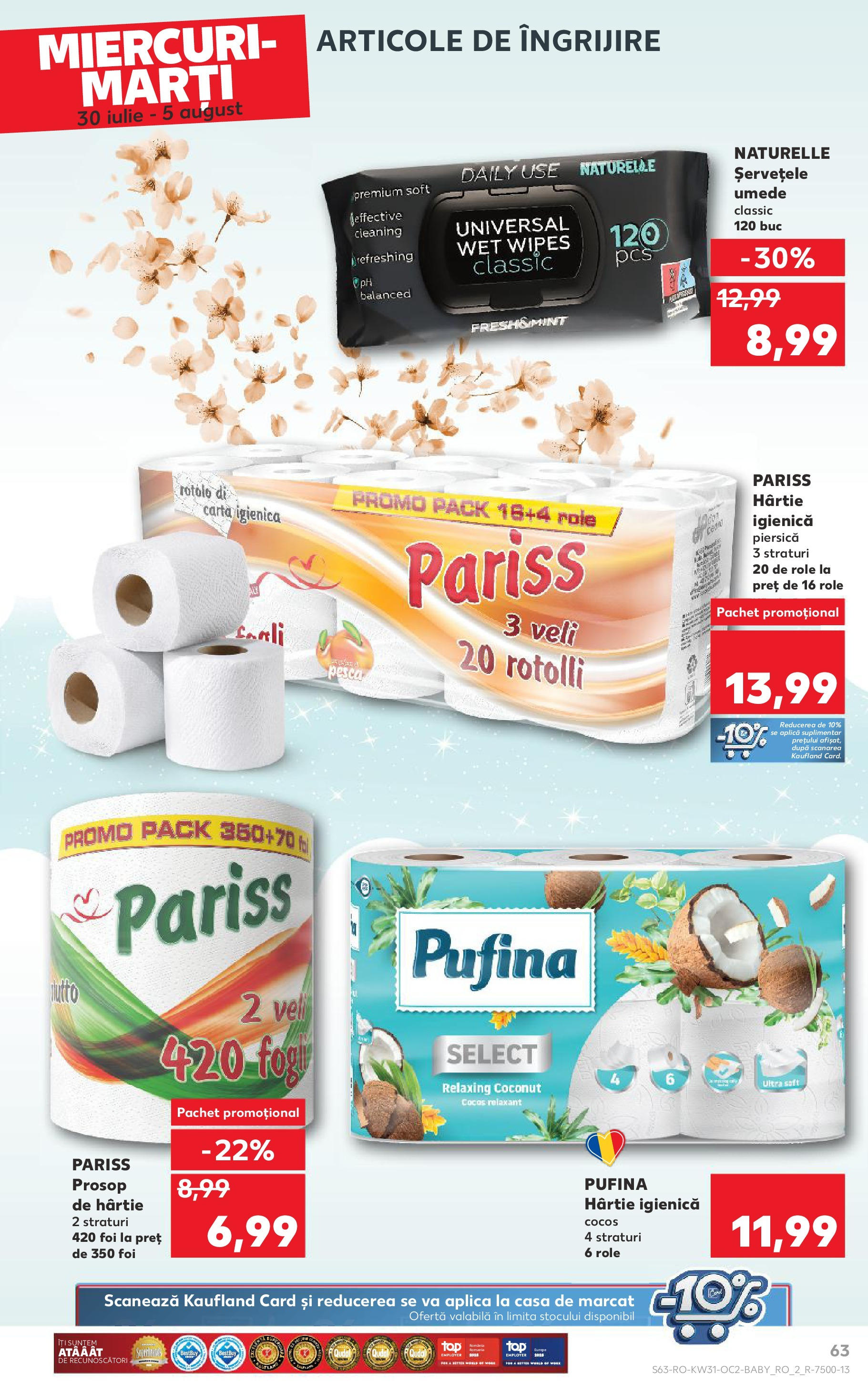 Catalog Kaufland - Viseu de Sus 30.07.2025 || Revista si Oferte | Pagină: 63 | Produse: Piersică, Role, Șervețele umede Catalog Kaufland - Viseu de Sus 30.07.2025 - Revista si Oferta | Pagină: 63 | Produse: Piersică, Role, Șervețele umede