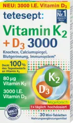 tetesept Vitamin K2 + D3 3000 Mini-Tabletten 30 St
