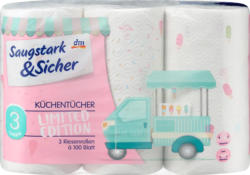 Saugstark&Sicher Küchentücher Design 3-lagig (3x100 Blatt)
