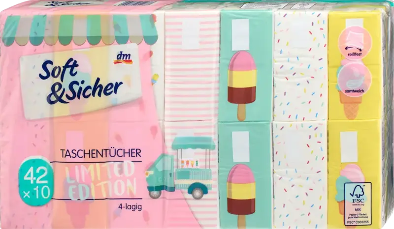 Soft&Sicher Taschentücher Design 4-lagig (42x10 St)