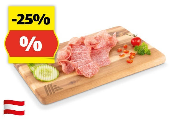 GENUSS 100% AUS ÖSTERREICH Kantwurst-/Salamiaufschnitt, 100 g