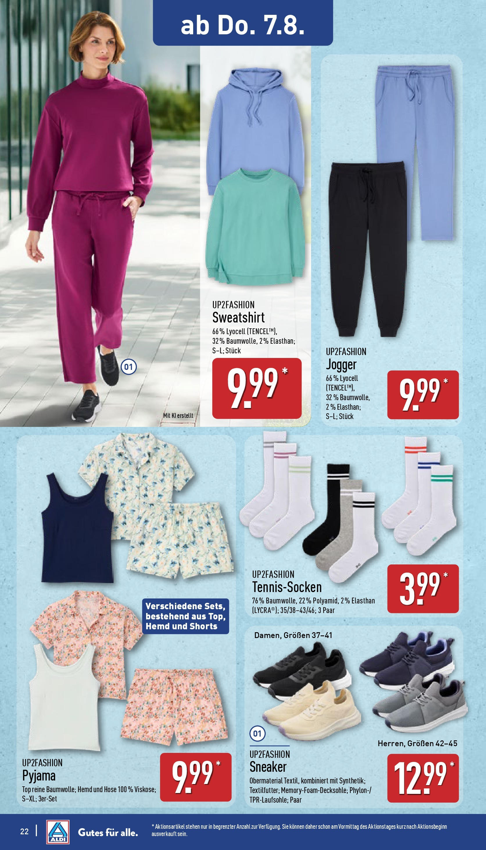 Aldi Prospekt 	 (ab 04.08.2025) » Angebote Online | Seite: 22 | Produkte: Top, Up2fashion, Sweatshirt, Hemd