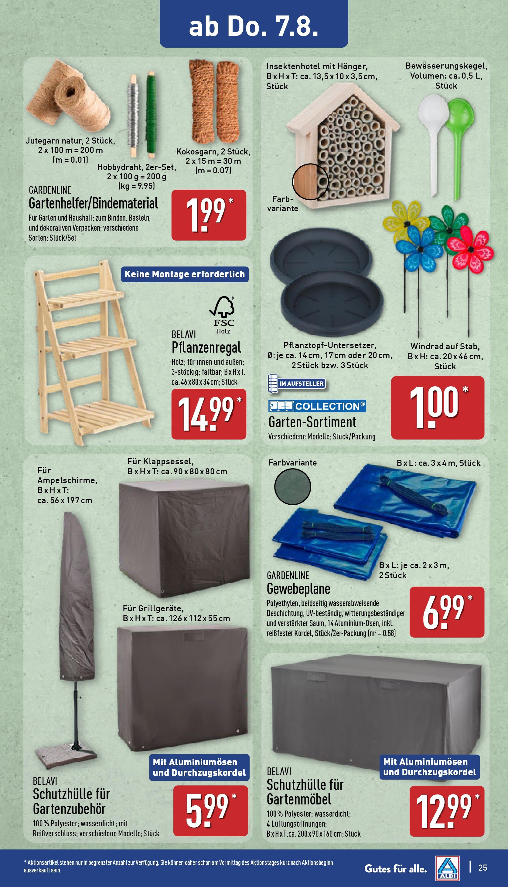 Aldi Prospekt 	 (ab 04.08.2025) » Angebote Online | Seite: 25 | Produkte: Belavi, Gartenmöbel