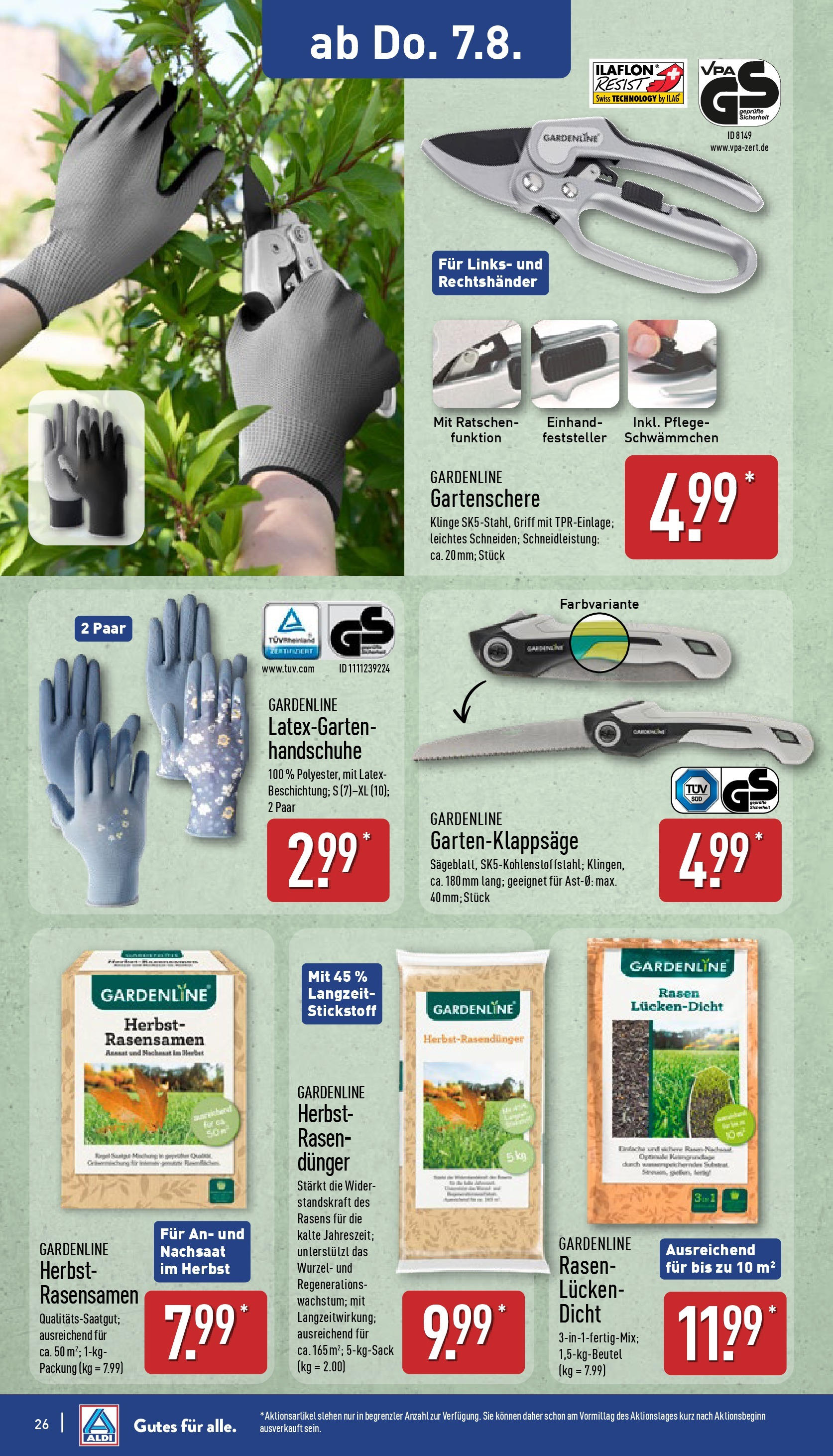 Aldi Prospekt 	 (ab 04.08.2025) » Angebote Online | Seite: 26 | Produkte: Handschuhe