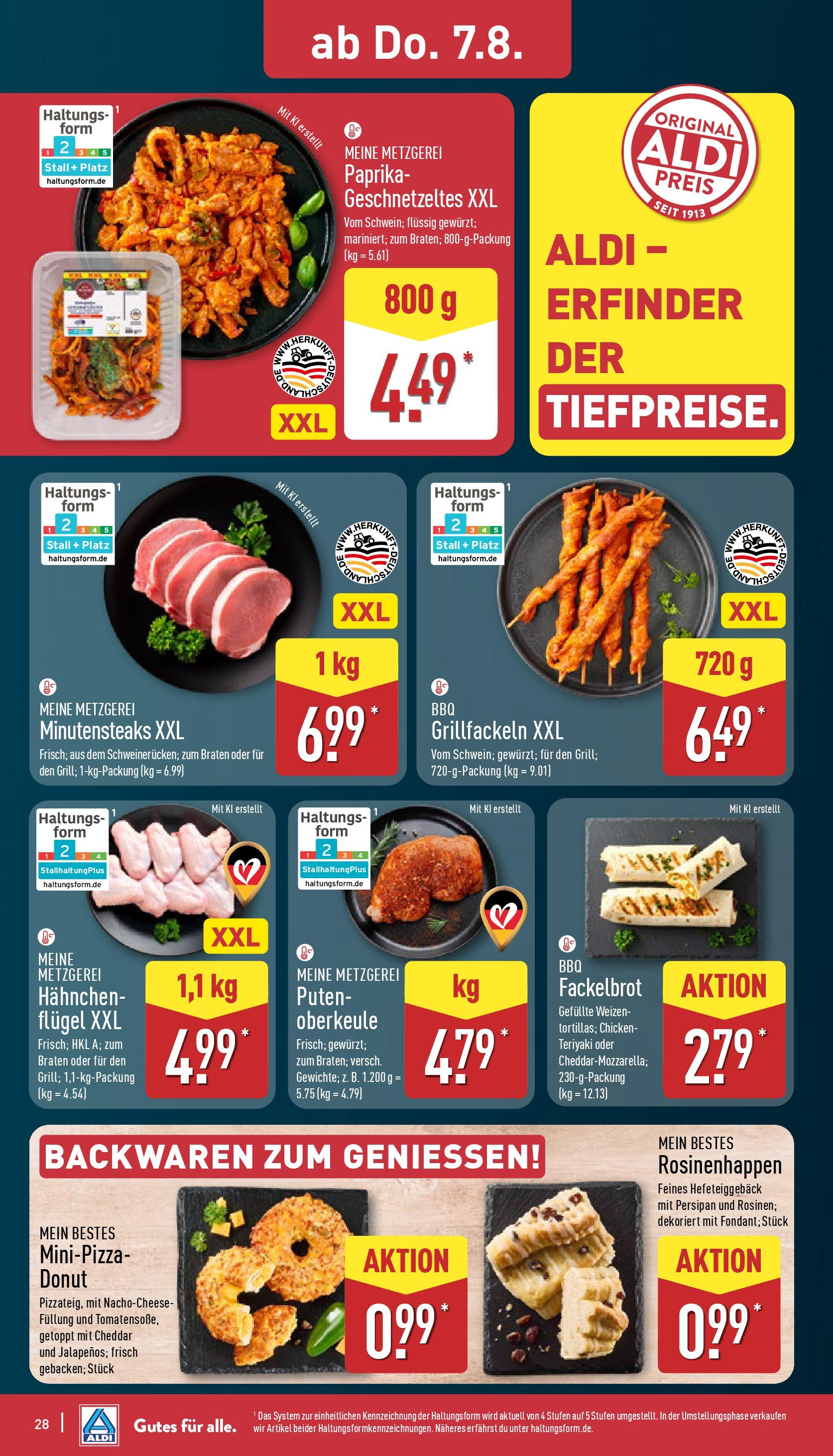 Aldi Prospekt 	 (ab 04.08.2025) » Angebote Online | Seite: 28 | Produkte: Hahnchen, Paprika