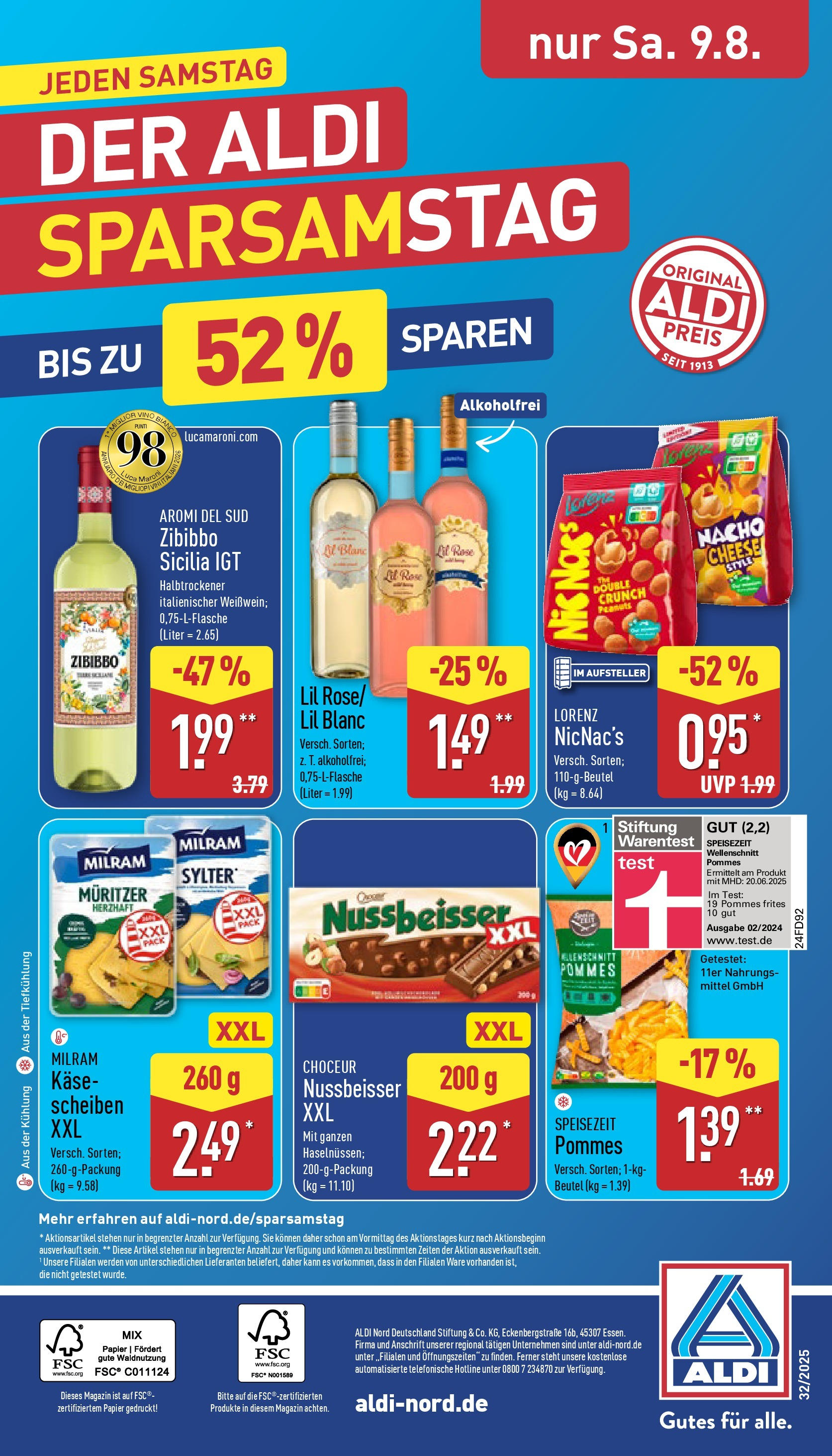 Aldi Prospekt 	 (ab 04.08.2025) » Angebote Online | Seite: 36 | Produkte: Käse, Pommes, Pommes frites, Milram