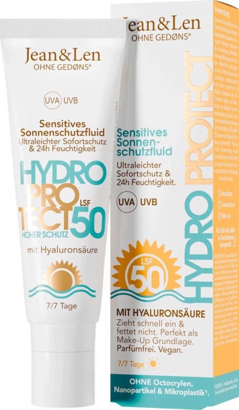 Jean&Len Sonnenfluid Gesicht sensitiv, hydro protect, LSF 50