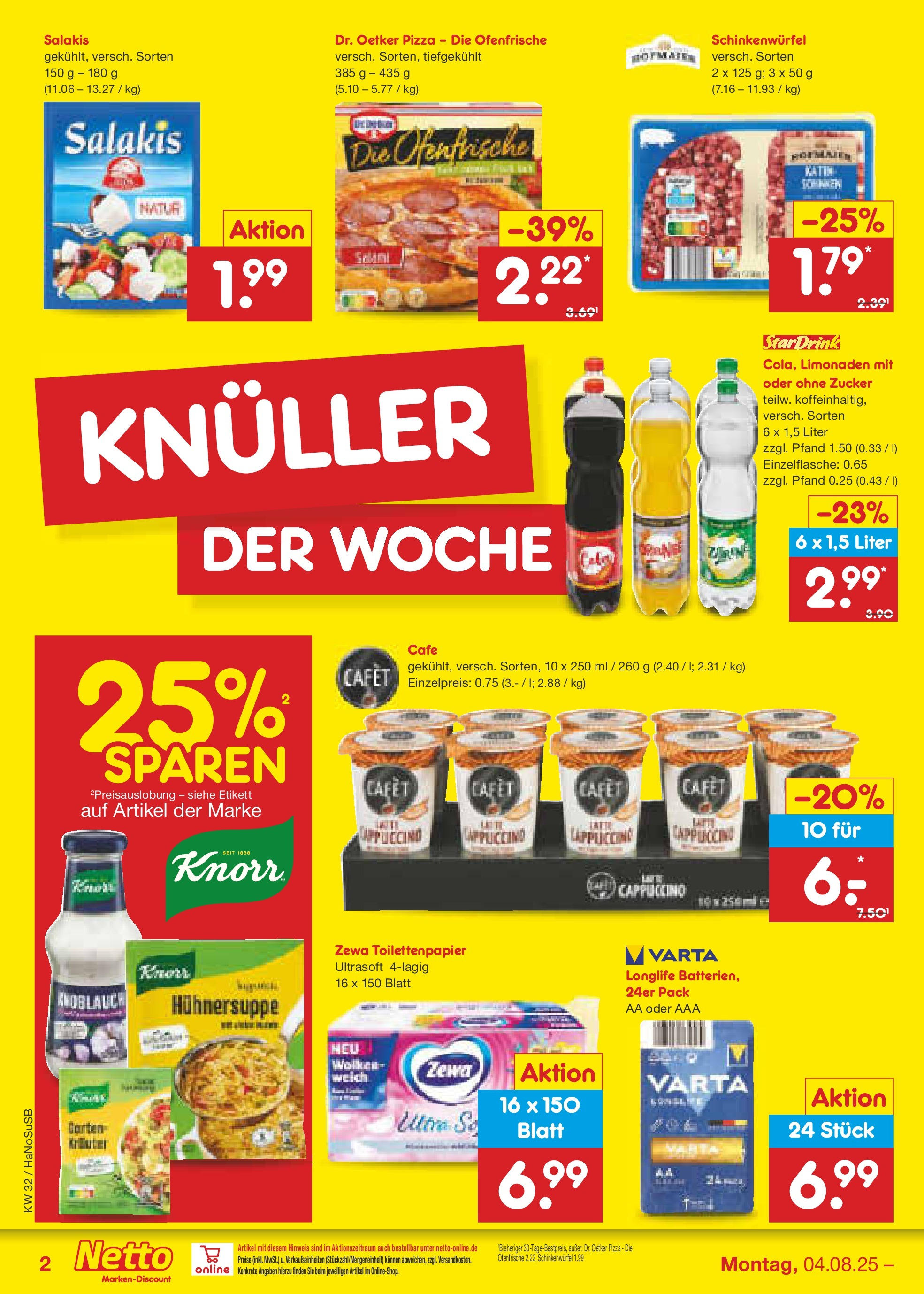 Netto Marken-Discount prospekt Wuppertal (ab 04.08.2025) » Angebote | Seite: 2 | Produkte: Ofenfrische, Knoblauch, Salakis, Toilettenpapier Netto Marken-Discount prospekt Wuppertal (ab 04.08.2025) » Angebote | Seite: 2 | Produkte: Ofenfrische, Knoblauch, Salakis, Toilettenpapier