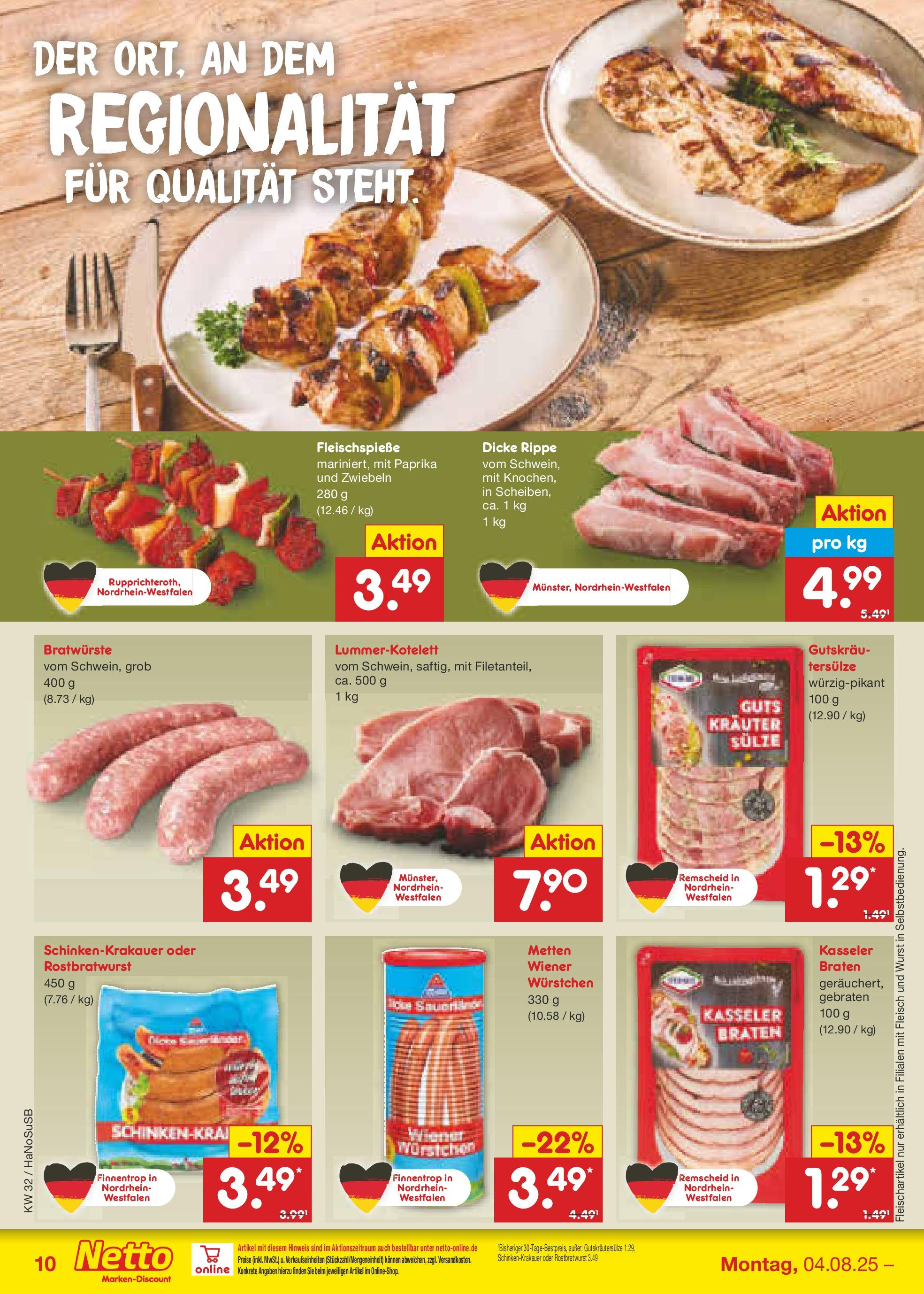 Netto Marken-Discount prospekt Wuppertal (ab 04.08.2025) » Angebote | Seite: 12 | Produkte: Zwiebeln, Paprika, Wurst, Fleisch Netto Marken-Discount prospekt Wuppertal (ab 04.08.2025) » Angebote | Seite: 12 | Produkte: Zwiebeln, Paprika, Wurst, Fleisch
