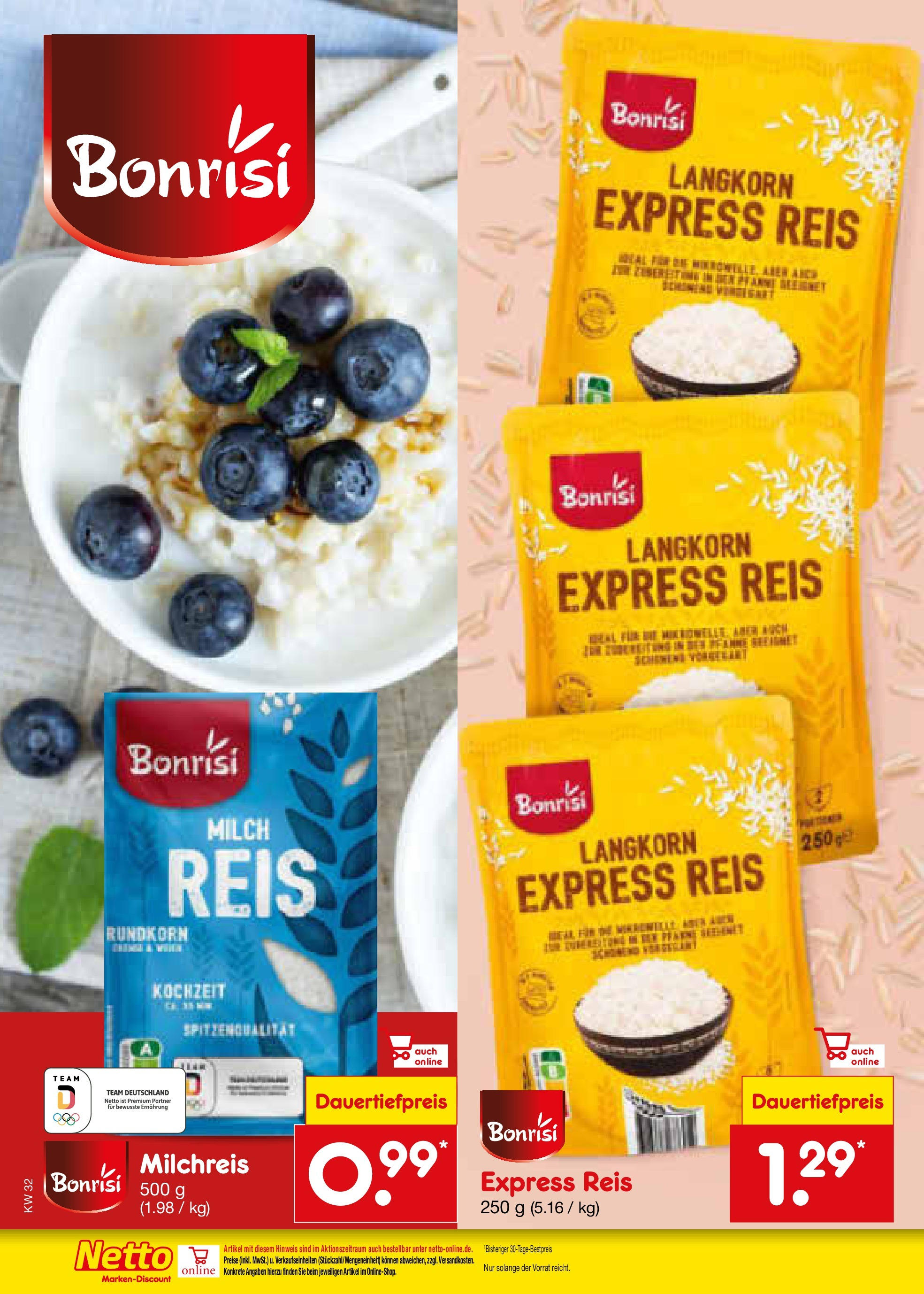 Netto Marken-Discount prospekt Bonn (ab 04.08.2025) » Angebote | Seite: 13 | Produkte: Milch, Reis Netto Marken-Discount prospekt Bonn (ab 04.08.2025) » Angebote | Seite: 13 | Produkte: Milch, Reis