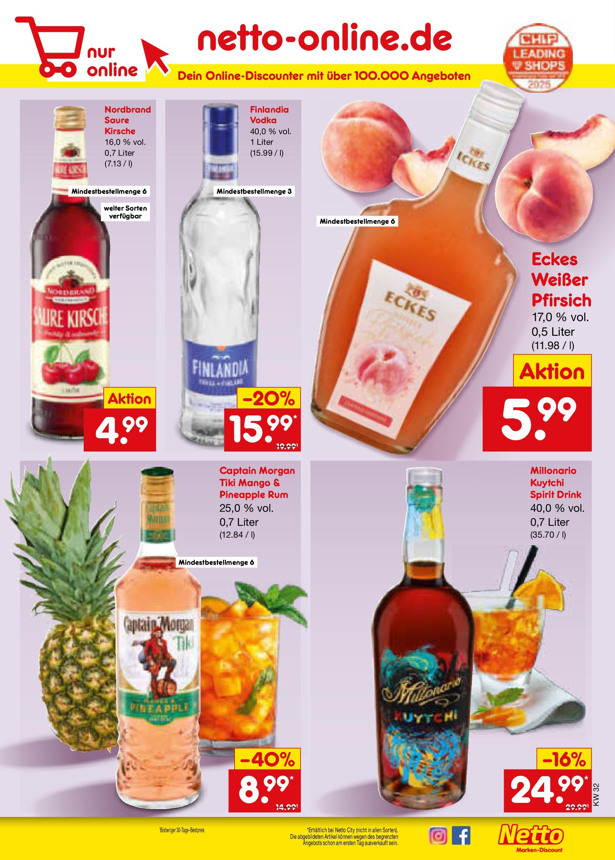 Netto Marken-Discount prospekt Bonn (ab 04.08.2025) » Angebote | Seite: 31 | Produkte: Rum, Pfirsich, Captain morgan, Vodka Netto Marken-Discount prospekt Bonn (ab 04.08.2025) » Angebote | Seite: 31 | Produkte: Rum, Pfirsich, Captain morgan, Vodka
