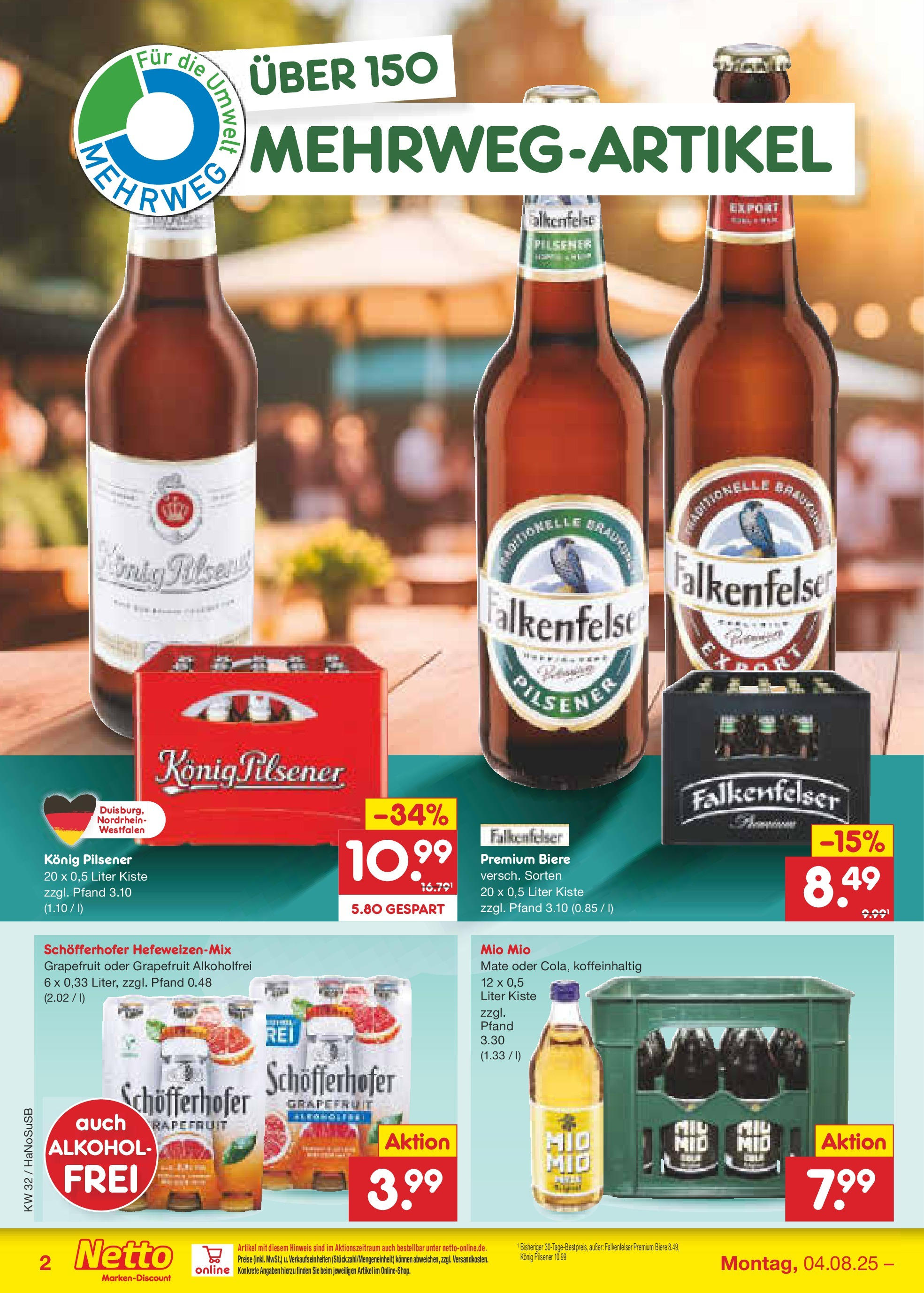 Netto Marken-Discount prospekt Wuppertal (ab 04.08.2025) » Angebote | Seite: 34 | Produkte: Konig pilsener, Grapefruit Netto Marken-Discount prospekt Wuppertal (ab 04.08.2025) » Angebote | Seite: 34 | Produkte: Konig pilsener, Grapefruit