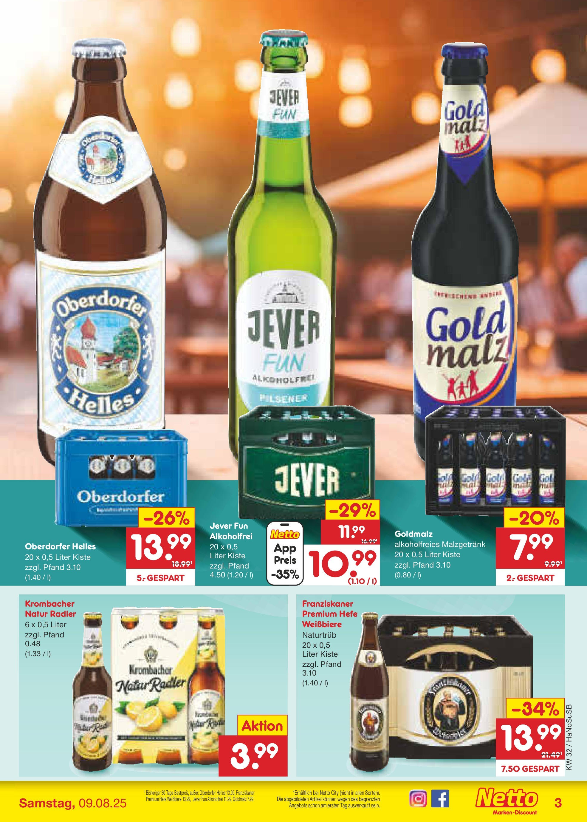 Netto Marken-Discount prospekt Wuppertal (ab 04.08.2025) » Angebote | Seite: 35 | Produkte: Franziskaner, Radler, Jever, Krombacher Netto Marken-Discount prospekt Wuppertal (ab 04.08.2025) » Angebote | Seite: 35 | Produkte: Franziskaner, Radler, Jever, Krombacher