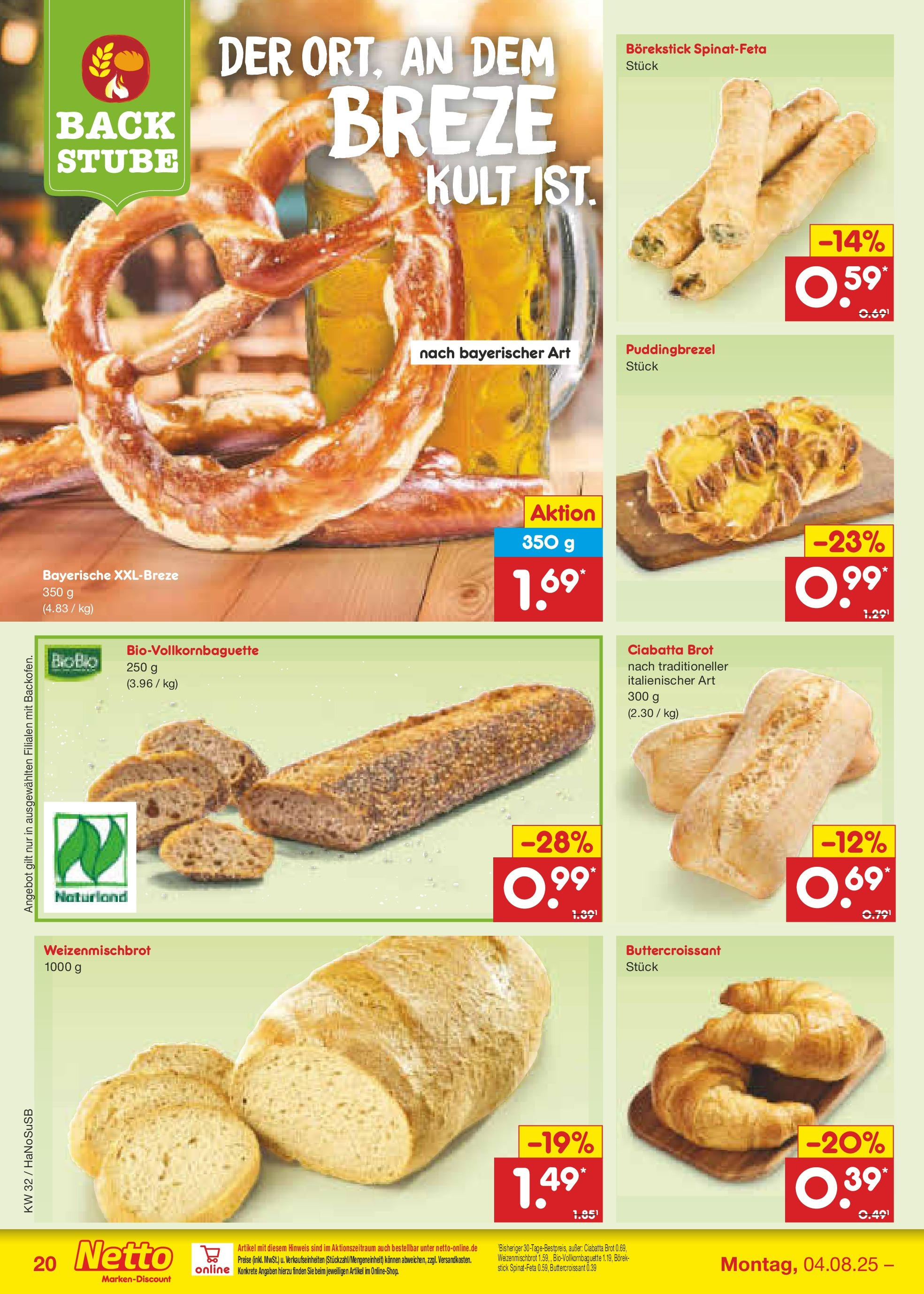 Netto Marken-Discount prospekt Wuppertal (ab 04.08.2025) » Angebote | Seite: 36 | Produkte: Brot Netto Marken-Discount prospekt Wuppertal (ab 04.08.2025) » Angebote | Seite: 36 | Produkte: Brot