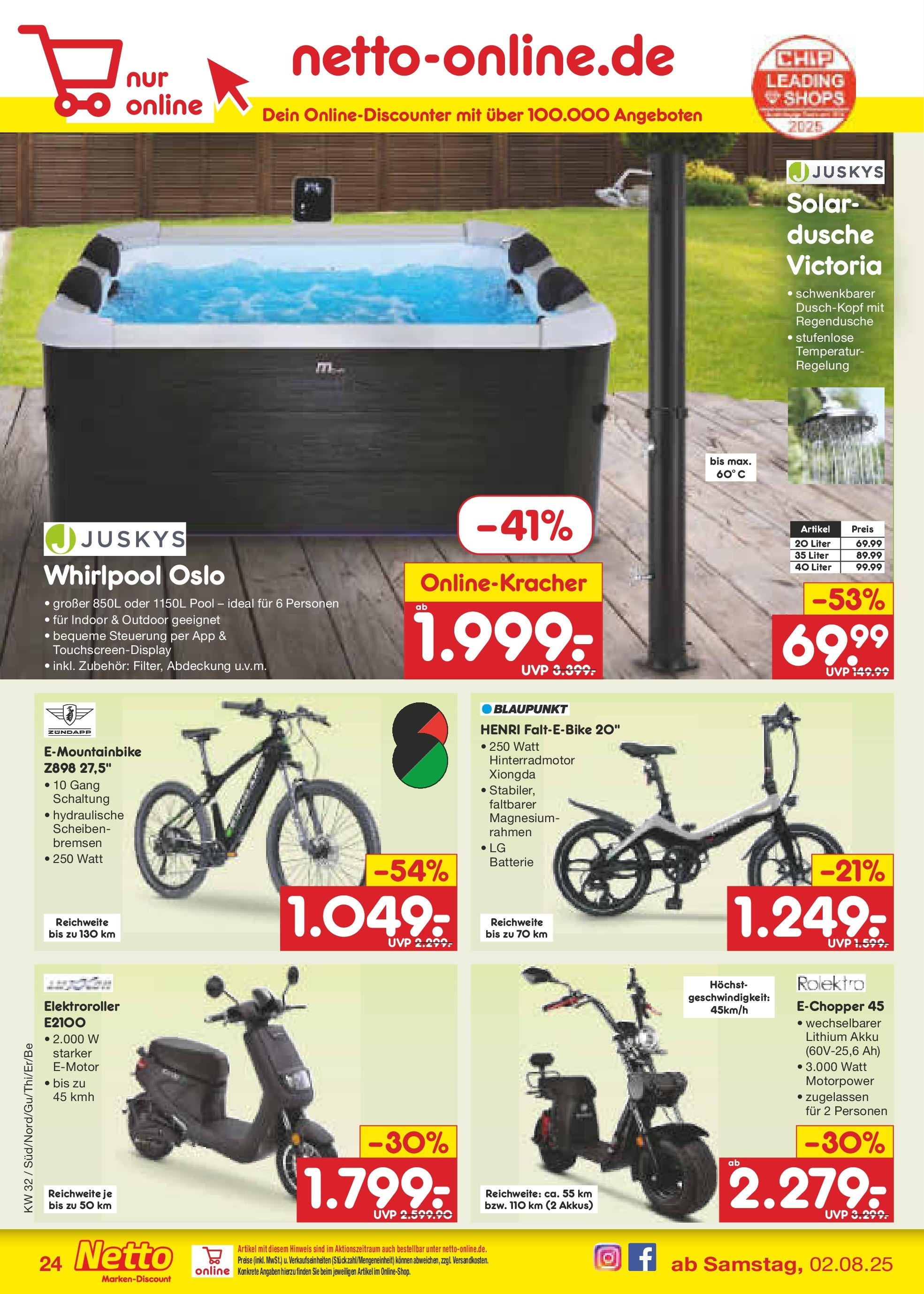 Netto Marken-Discount prospekt Waiblingen-Bittenfeld (ab 04.08.2025) » Angebote | Seite: 40 | Produkte: LG, Batterie, Dusche, Duschkopf Netto Marken-Discount prospekt Waiblingen-Bittenfeld (ab 04.08.2025) » Angebote | Seite: 40 | Produkte: LG, Batterie, Dusche, Duschkopf
