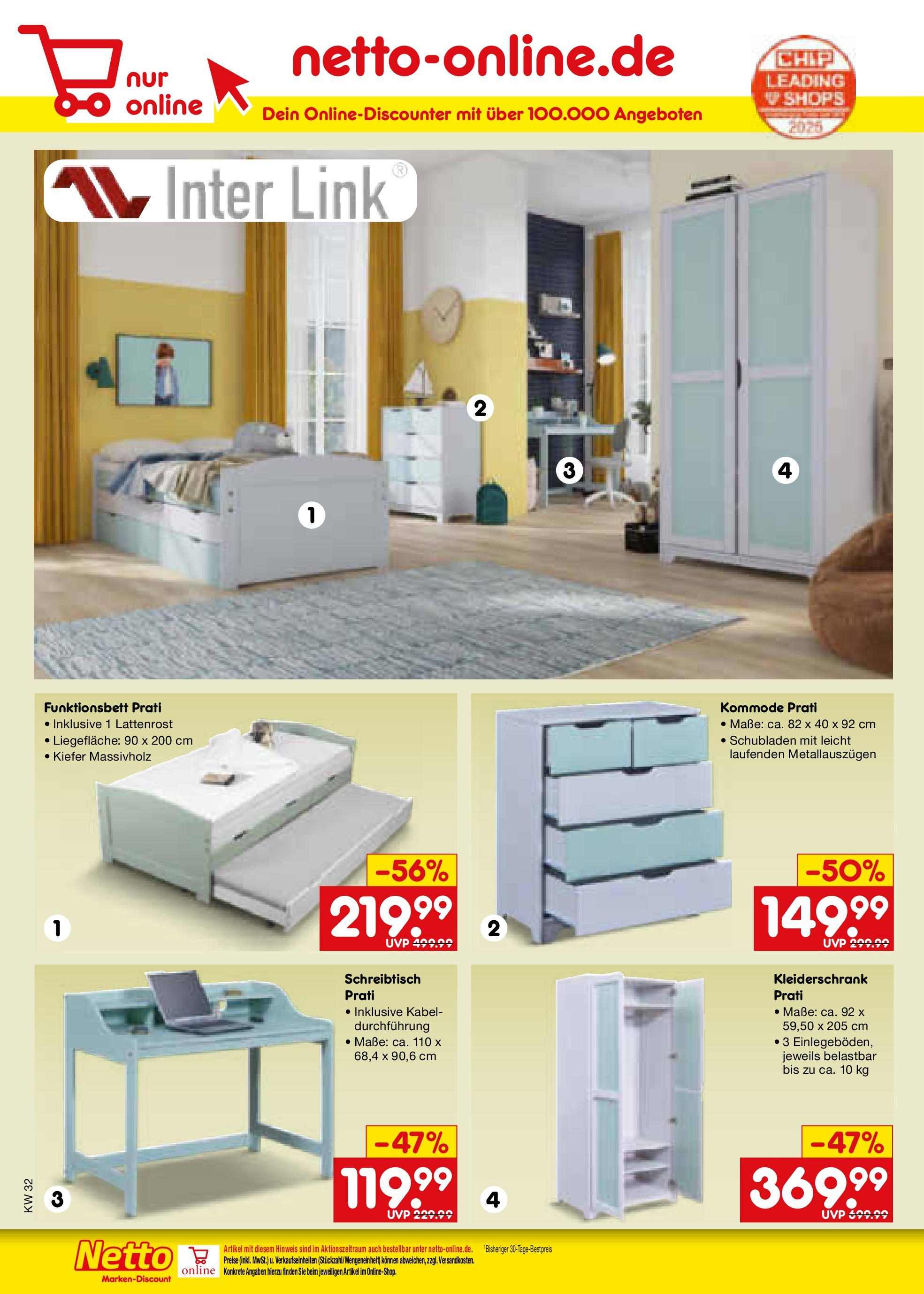 Netto Marken-Discount prospekt Bonn (ab 04.08.2025) » Angebote | Seite: 38 | Produkte: Kabel, Kleiderschrank, Kommode, Lattenrost Netto Marken-Discount prospekt Bonn (ab 04.08.2025) » Angebote | Seite: 38 | Produkte: Kabel, Kleiderschrank, Kommode, Lattenrost