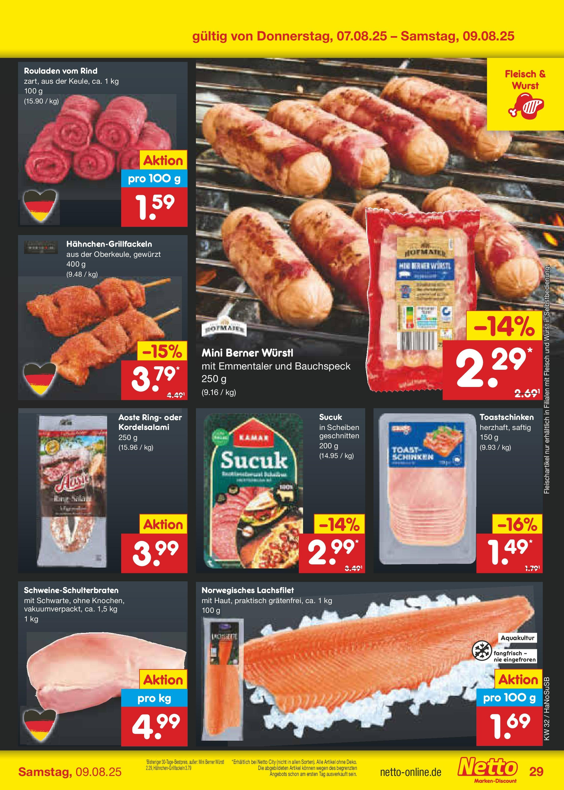 Netto Marken-Discount prospekt Wuppertal (ab 04.08.2025) » Angebote | Seite: 49 | Produkte: Würstl, Toastschinken, Schinken, Fleisch Netto Marken-Discount prospekt Wuppertal (ab 04.08.2025) » Angebote | Seite: 49 | Produkte: Würstl, Toastschinken, Schinken, Fleisch