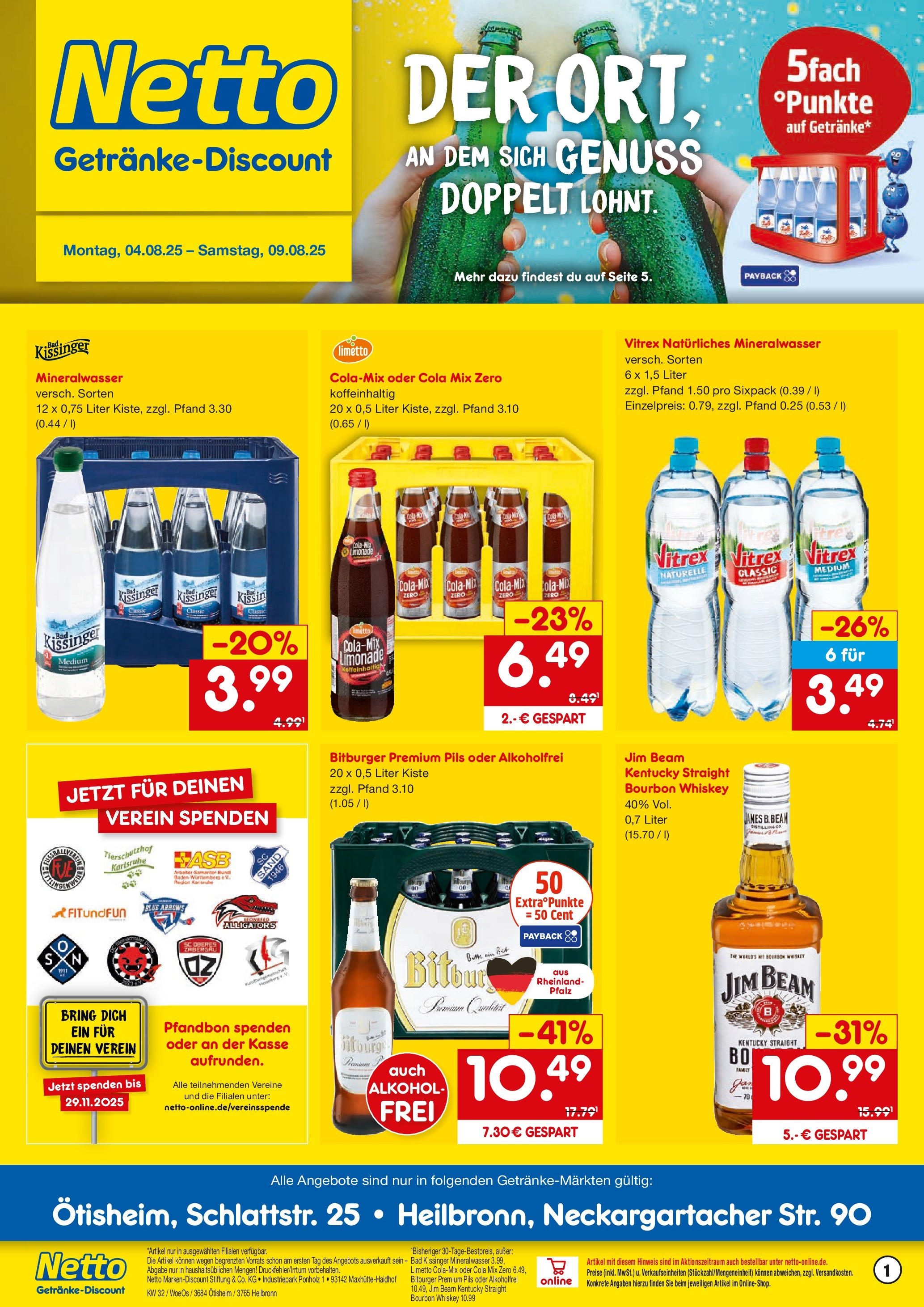 Netto Marken-Discount prospekt Heilbronn (ab 04.08.2025) » Angebote | Seite: 1 | Produkte: Bitburger, Bad, Limonade, Bourbon Netto Marken-Discount prospekt Heilbronn (ab 04.08.2025) » Angebote | Seite: 1 | Produkte: Bitburger, Bad, Limonade, Bourbon