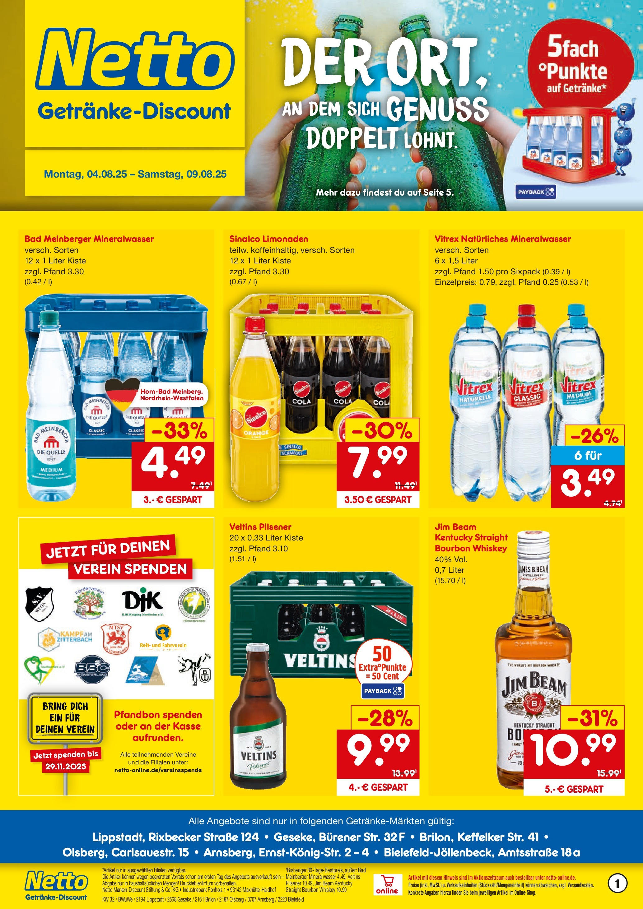 Netto Marken-Discount prospekt Olsberg (ab 04.08.2025) » Angebote | Seite: 1 | Produkte: Sinalco, Jim beam, Cola, Whiskey Netto Marken-Discount prospekt Olsberg (ab 04.08.2025) » Angebote | Seite: 1 | Produkte: Sinalco, Jim beam, Cola, Whiskey