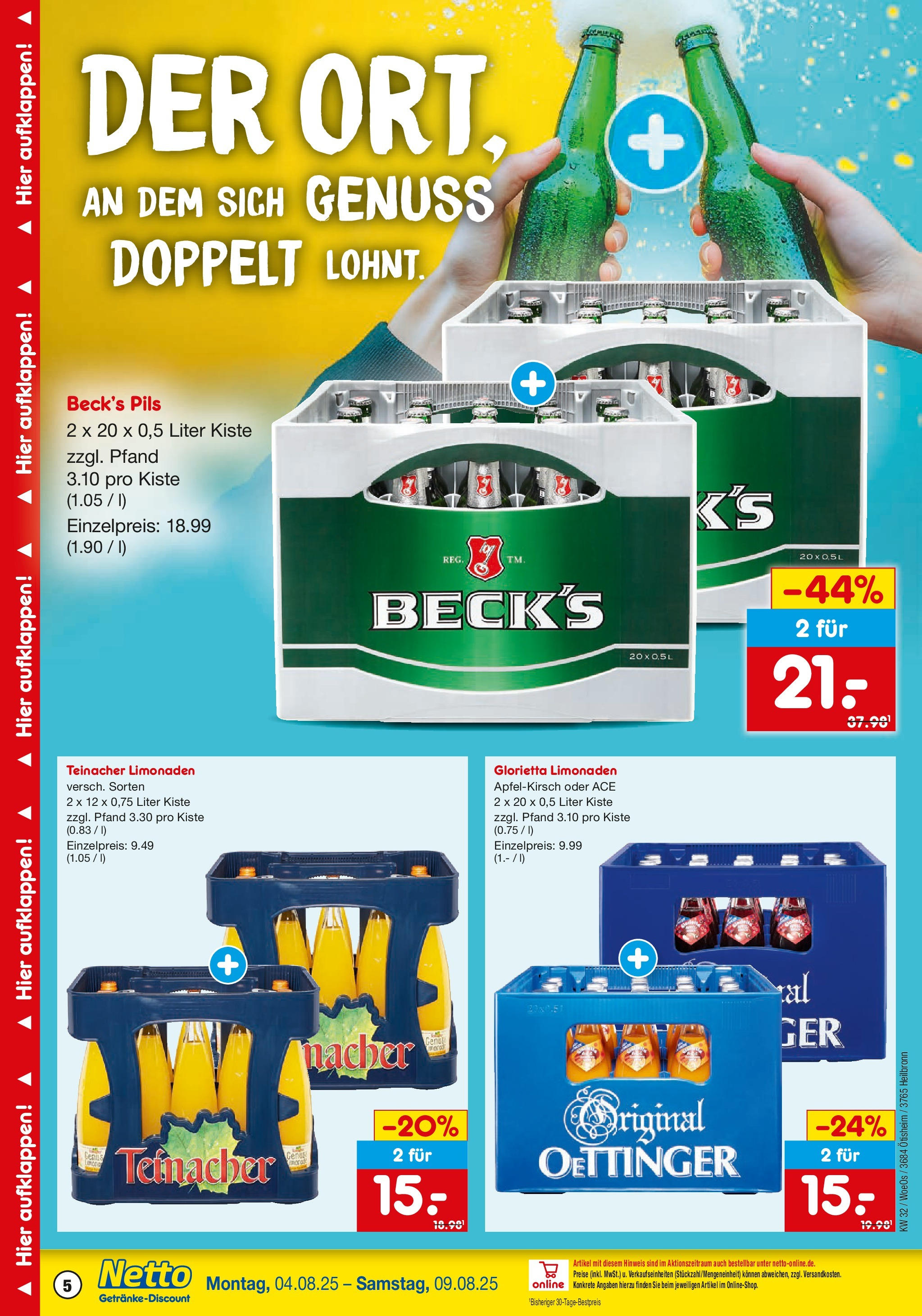 Netto Marken-Discount prospekt Heilbronn (ab 04.08.2025) » Angebote | Seite: 5 | Produkte: Pils, Oettinger Netto Marken-Discount prospekt Heilbronn (ab 04.08.2025) » Angebote | Seite: 5 | Produkte: Pils, Oettinger