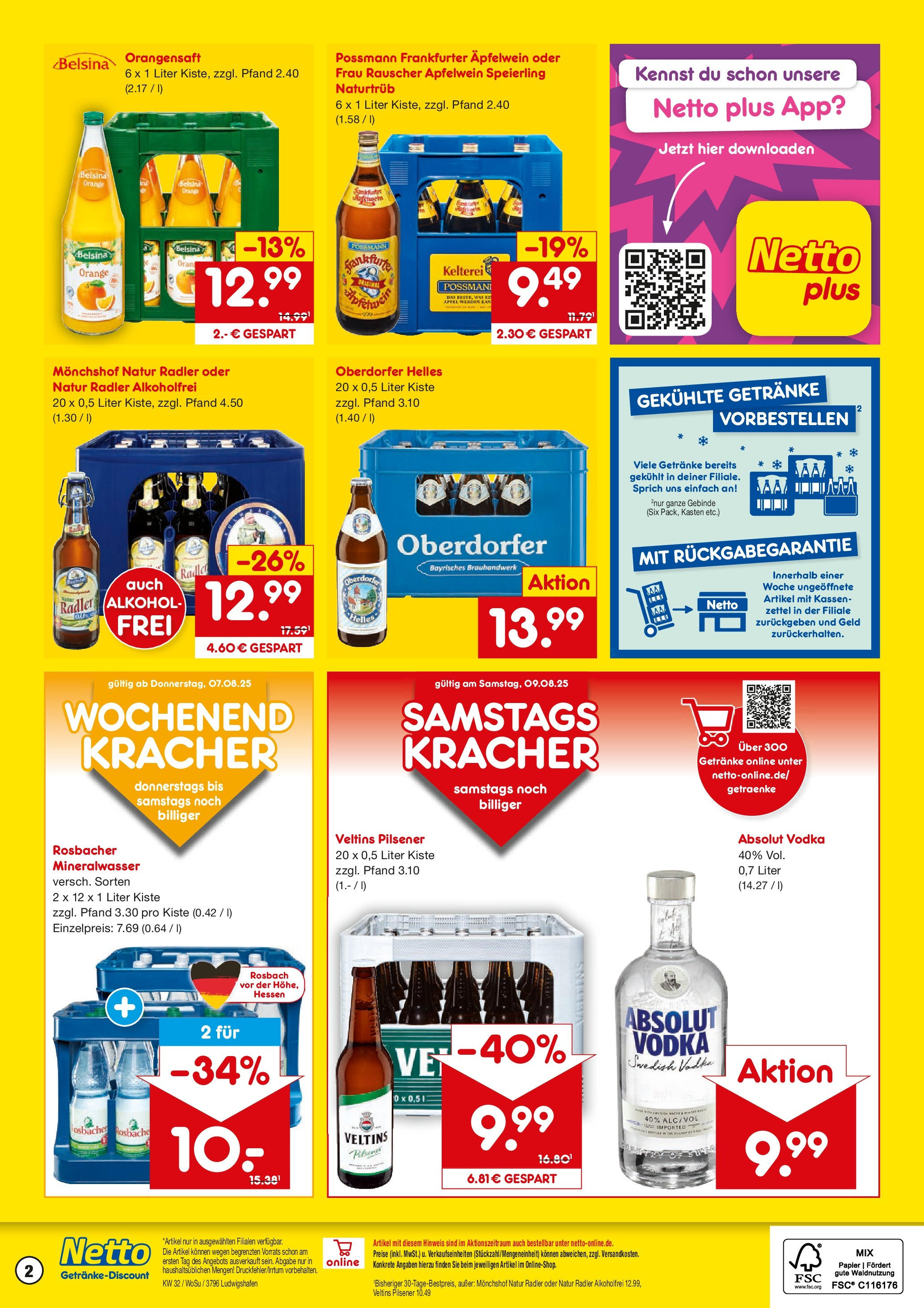Netto Marken-Discount prospekt Ludwigshafen (ab 04.08.2025) » Angebote | Seite: 2 | Produkte: Monchshof, Äpfel, Mineralwasser, Veltins Netto Marken-Discount prospekt Ludwigshafen (ab 04.08.2025) » Angebote | Seite: 2 | Produkte: Monchshof, Äpfel, Mineralwasser, Veltins