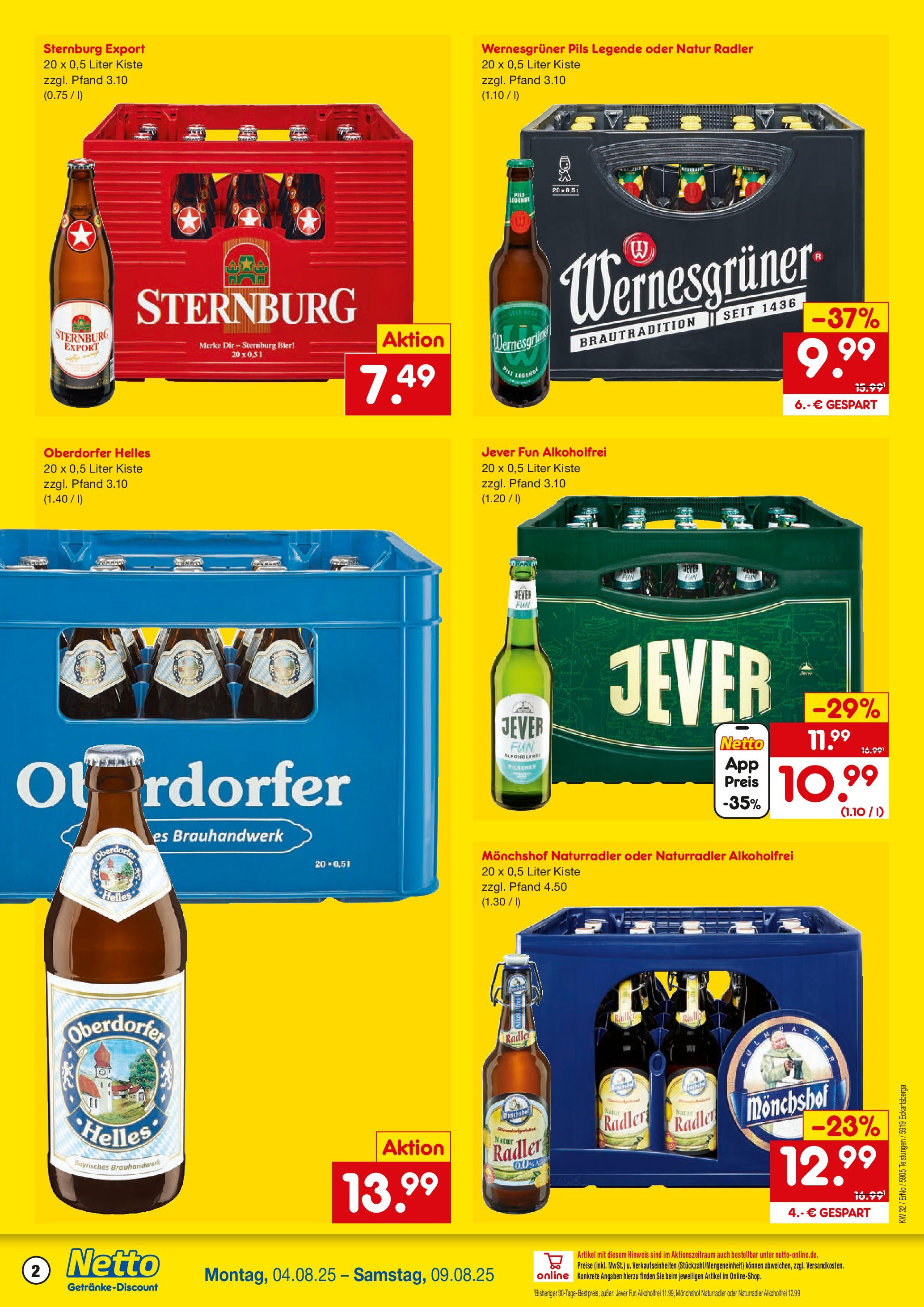 Netto Marken-Discount prospekt Teistungen (ab 04.08.2025) » Angebote | Seite: 2 | Produkte: Öl, Bier, Pils, Jever Netto Marken-Discount prospekt Teistungen (ab 04.08.2025) » Angebote | Seite: 2 | Produkte: Öl, Bier, Pils, Jever