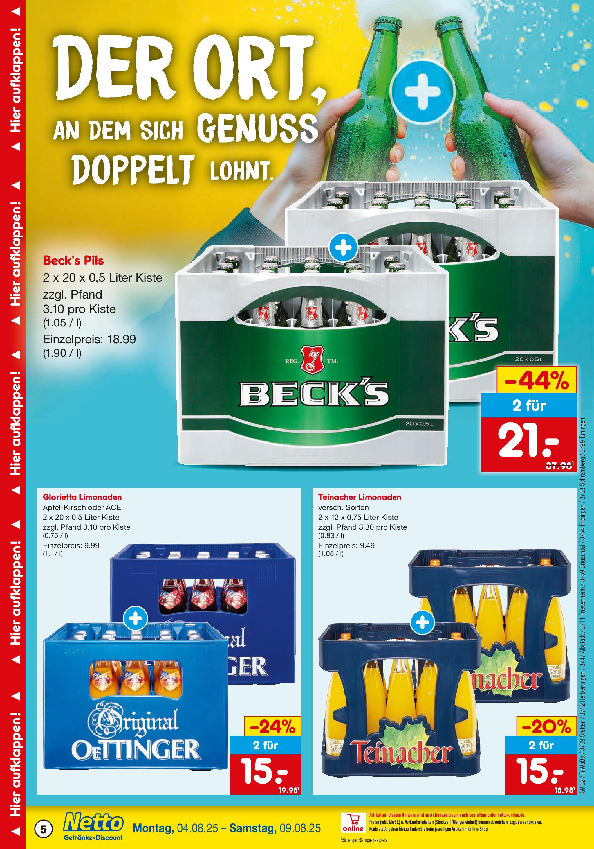 Netto Marken-Discount prospekt Fridingen	 (ab 04.08.2025) » Angebote | Seite: 5 | Produkte: Pils, Oettinger