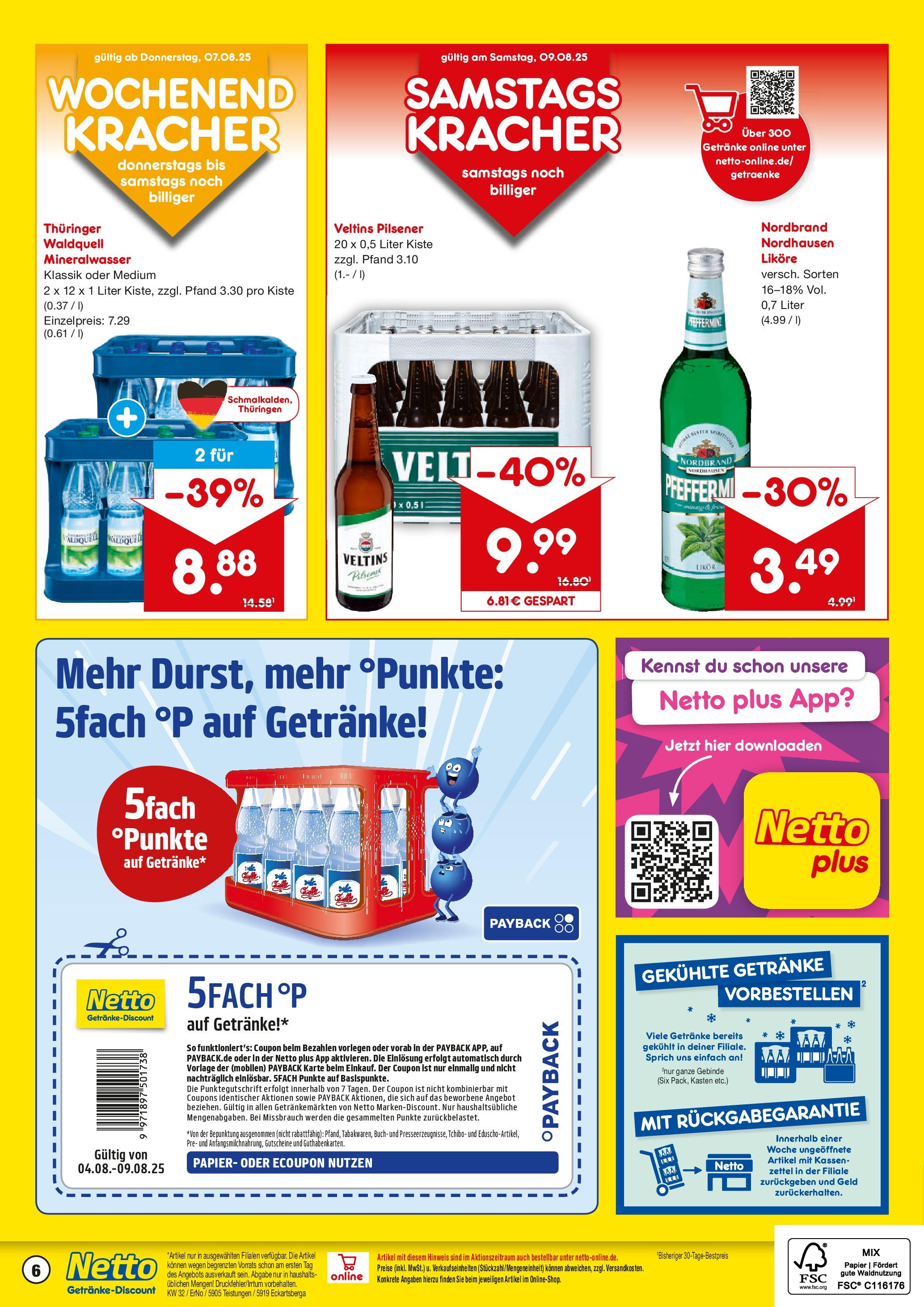 Netto Marken-Discount prospekt Teistungen (ab 04.08.2025) » Angebote | Seite: 6 | Produkte: Likör, Mineralwasser, Veltins Netto Marken-Discount prospekt Teistungen (ab 04.08.2025) » Angebote | Seite: 6 | Produkte: Likör, Mineralwasser, Veltins