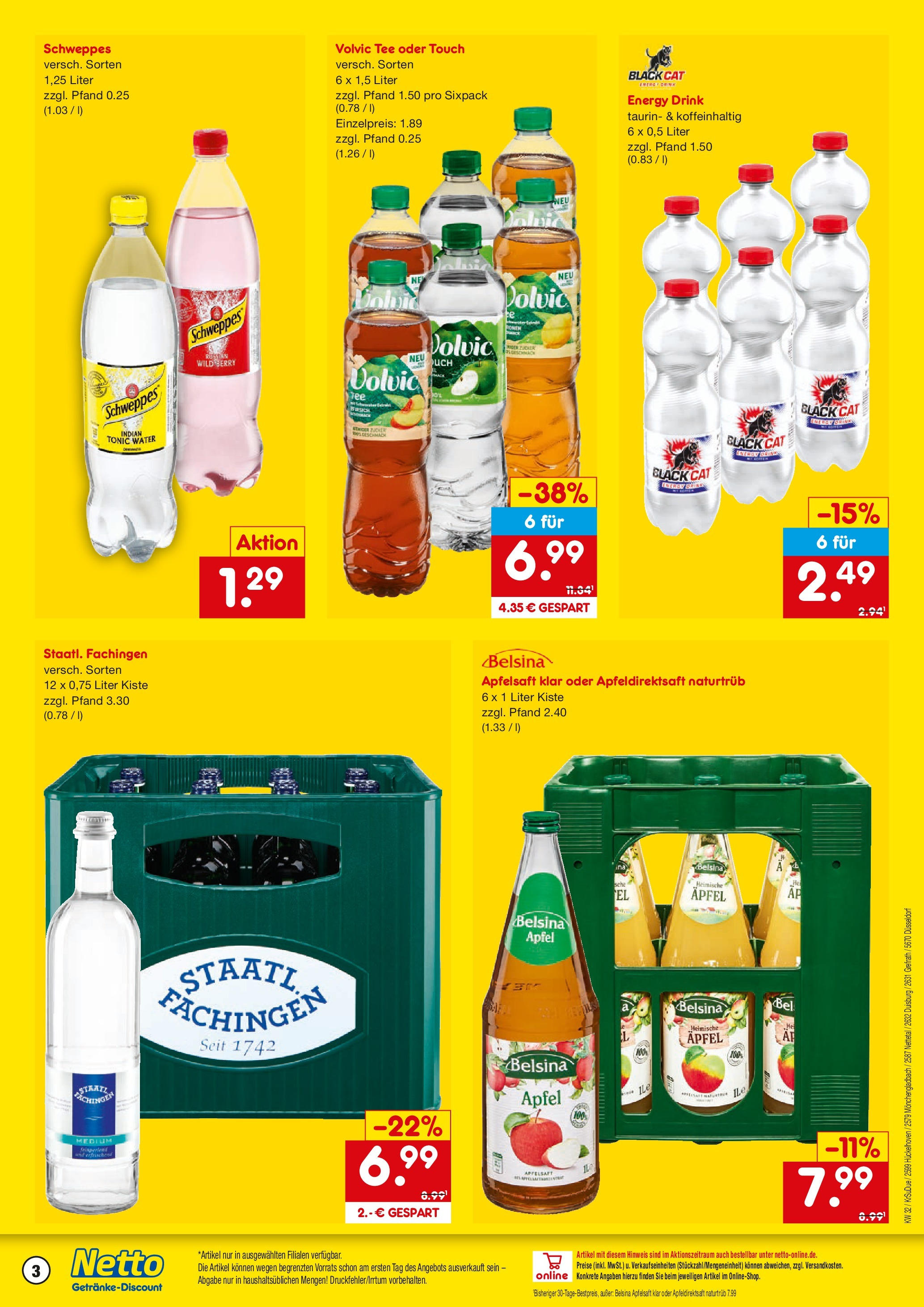 Netto Marken-Discount prospekt Mönchengladbach (ab 04.08.2025) » Angebote | Seite: 3 | Produkte: Energy, Äpfel, Apfelsaft, Volvic Netto Marken-Discount prospekt Mönchengladbach (ab 04.08.2025) » Angebote | Seite: 3 | Produkte: Energy, Äpfel, Apfelsaft, Volvic