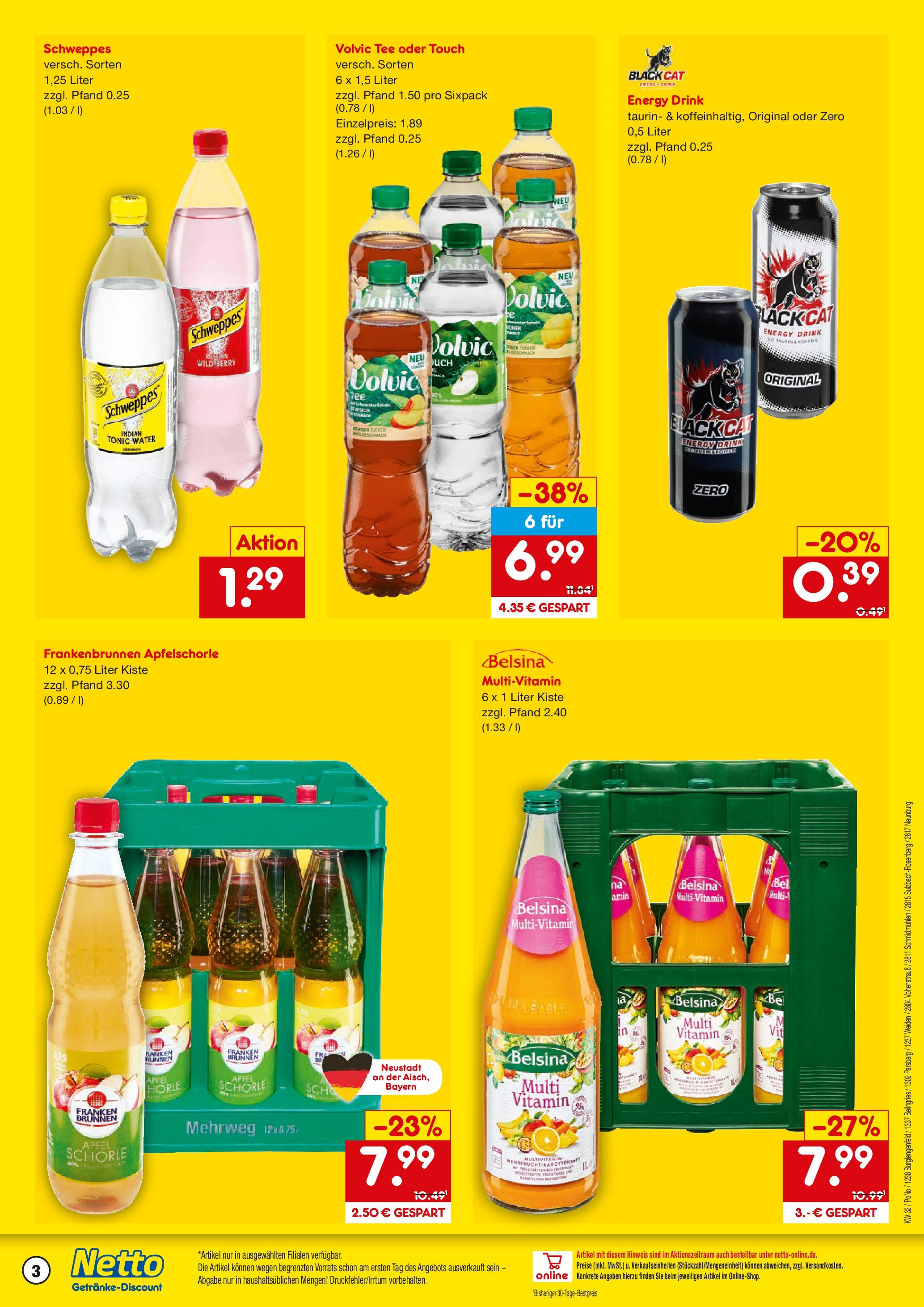 Netto Marken-Discount prospekt Burglengenfeld	 (ab 04.08.2025) » Angebote | Seite: 3 | Produkte: Energy, Volvic tee, Schweppes, Tee
