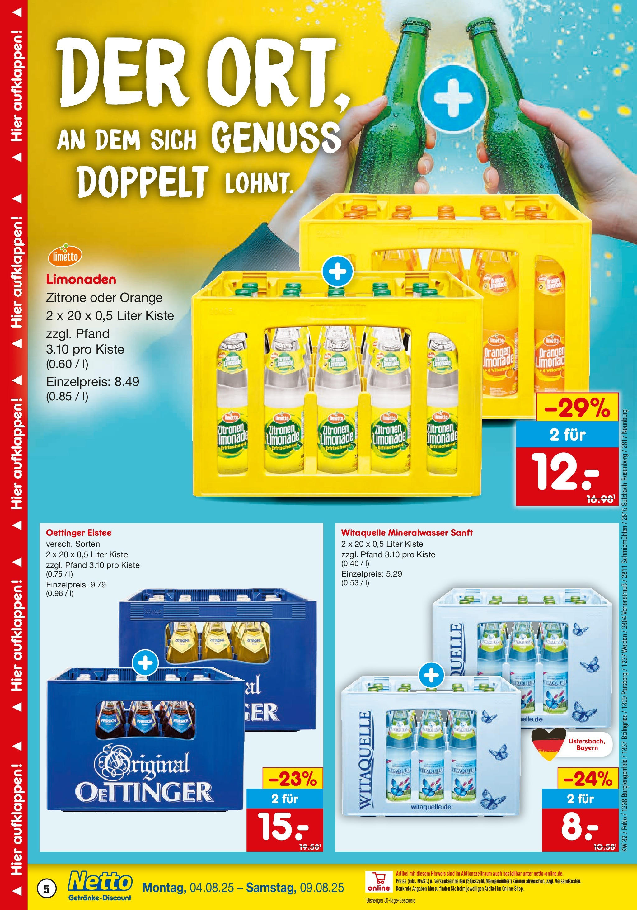 Netto Marken-Discount prospekt Burglengenfeld	 (ab 04.08.2025) » Angebote | Seite: 5 | Produkte: Orangen, Limonade, Oettinger, Zitronen