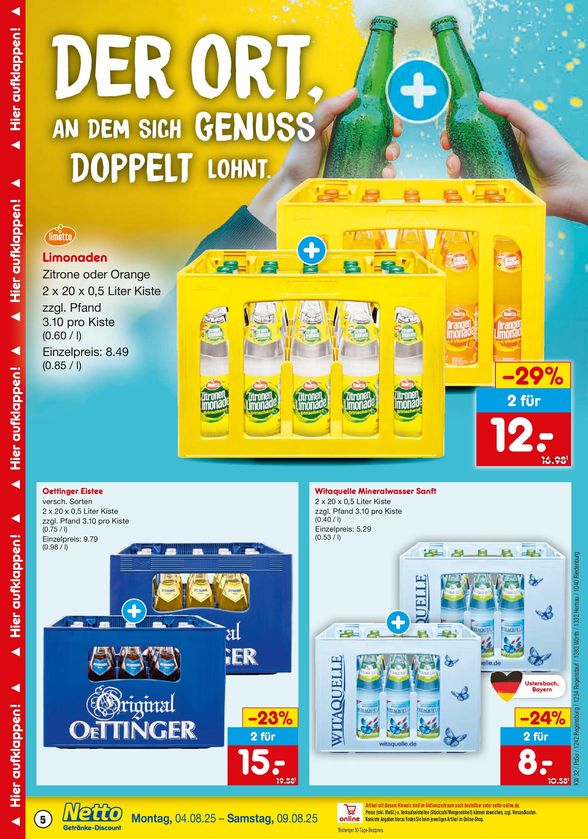 Netto Marken-Discount prospekt Regensburg	 (ab 04.08.2025) » Angebote | Seite: 5 | Produkte: Orangen, Limonade, Zitrone, Zitronen