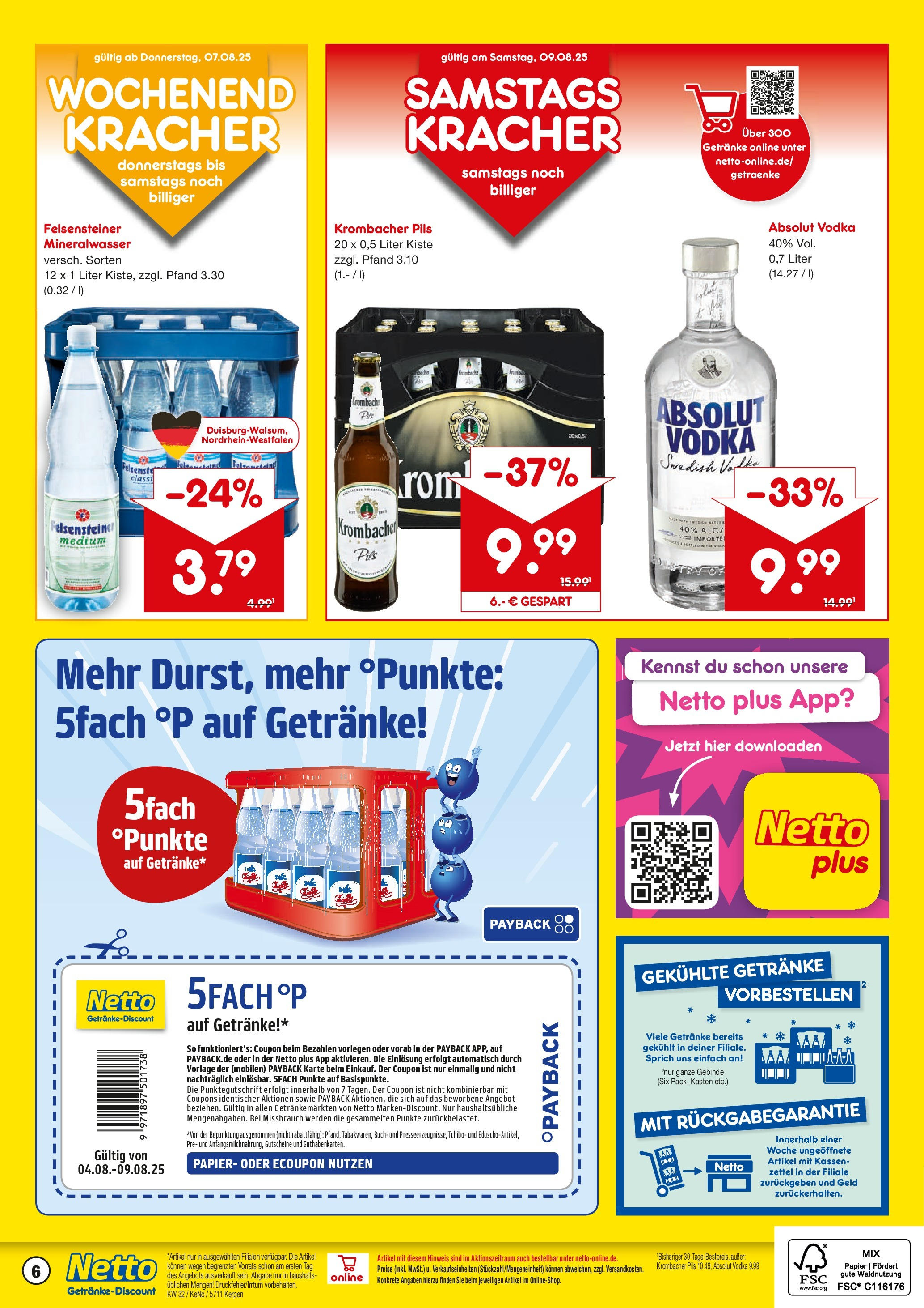 Netto Marken-Discount prospekt Kerpen (ab 04.08.2025) » Angebote | Seite: 6 | Produkte: Pils, Mineralwasser, Krombacher, Vodka Netto Marken-Discount prospekt Kerpen (ab 04.08.2025) » Angebote | Seite: 6 | Produkte: Pils, Mineralwasser, Krombacher, Vodka
