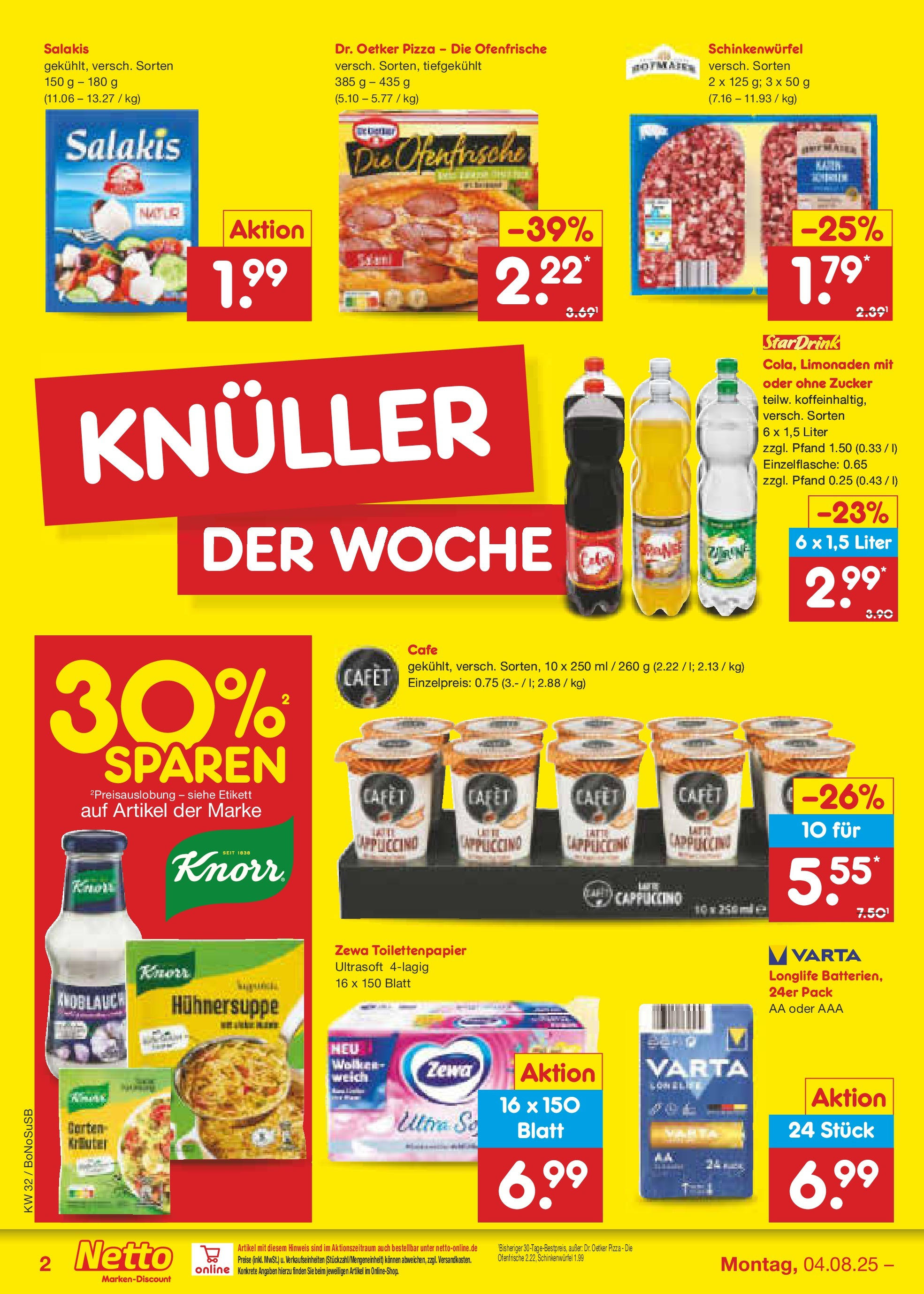 Netto Marken-Discount prospekt Stadtlohn (ab 04.08.2025) » Angebote | Seite: 2 | Produkte: Zewa, Ofenfrische, Salakis, Toilettenpapier Netto Marken-Discount prospekt Stadtlohn (ab 04.08.2025) » Angebote | Seite: 2 | Produkte: Zewa, Ofenfrische, Salakis, Toilettenpapier