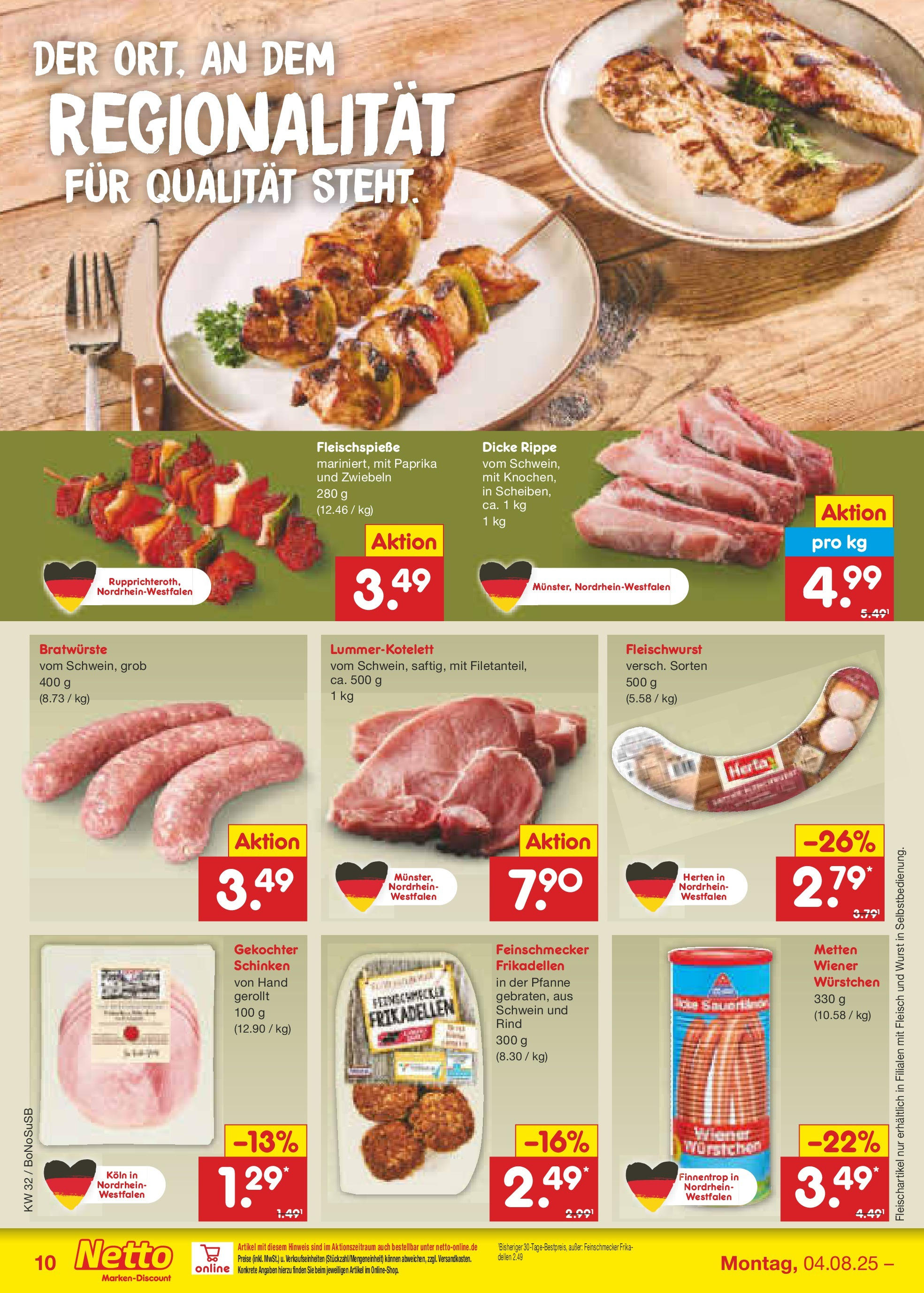 Netto Marken-Discount prospekt Stadtlohn (ab 04.08.2025) » Angebote | Seite: 12 | Produkte: Paprika, Wurst, Schinken, Fleisch Netto Marken-Discount prospekt Stadtlohn (ab 04.08.2025) » Angebote | Seite: 12 | Produkte: Paprika, Wurst, Schinken, Fleisch