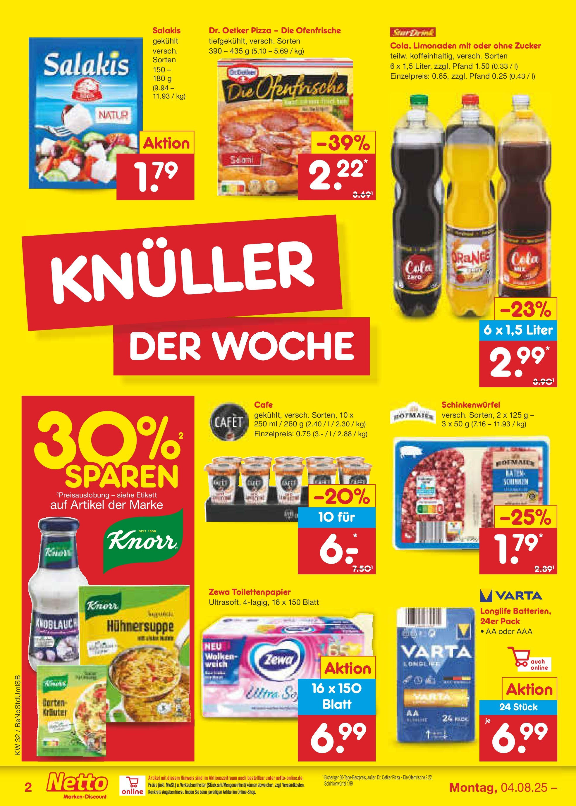 Netto Marken-Discount prospekt Berlin-Spandau (ab 04.08.2025) » Angebote | Seite: 2 | Produkte: Cola, Ofenfrische, Zucker, Pizza Netto Marken-Discount prospekt Berlin-Spandau (ab 04.08.2025) » Angebote | Seite: 2 | Produkte: Cola, Ofenfrische, Zucker, Pizza