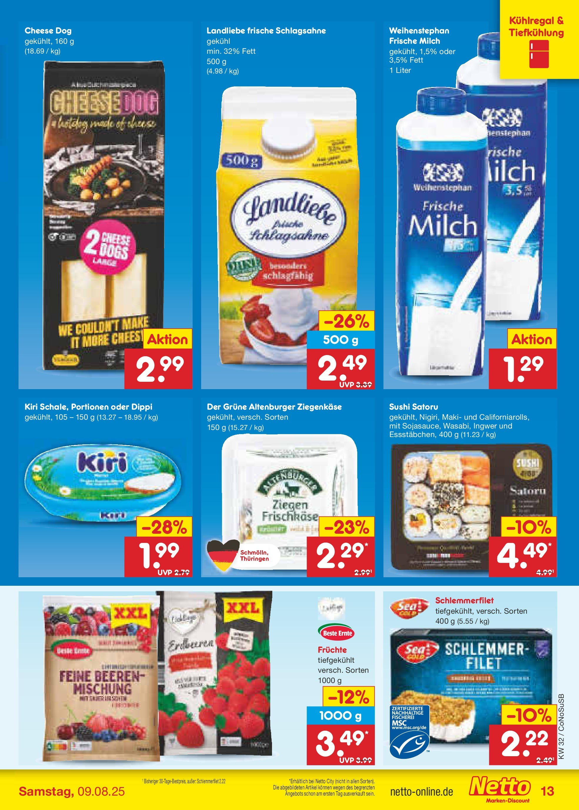 Netto Marken-Discount prospekt Kloster Lehnin (ab 04.08.2025) » Angebote | Seite: 17 | Produkte: Milch, Ziegenkäse, Erdbeeren, Frischkase Netto Marken-Discount prospekt Kloster Lehnin (ab 04.08.2025) » Angebote | Seite: 17 | Produkte: Milch, Ziegenkäse, Erdbeeren, Frischkase